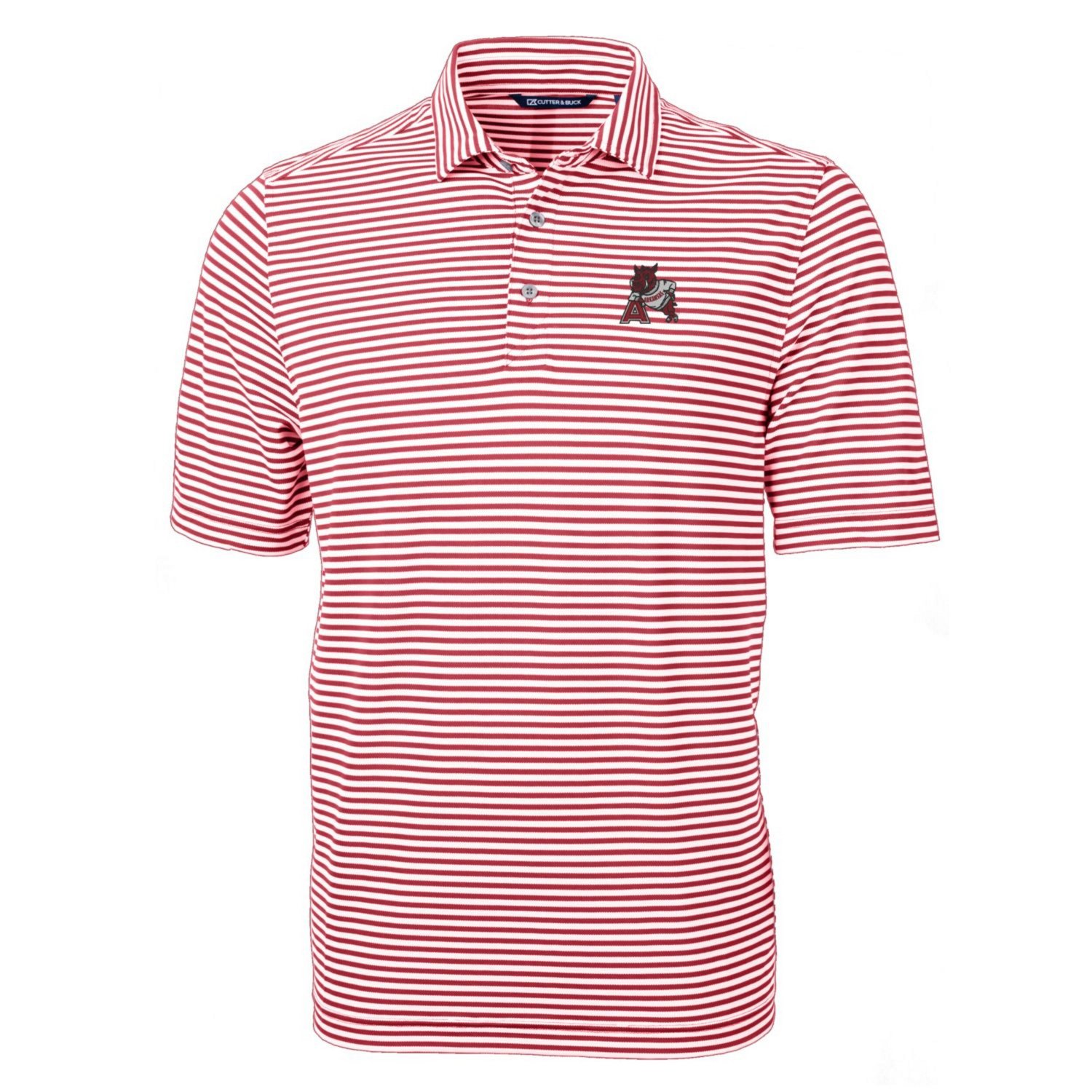 Cutter  Buck Arkansas Razorbacks Throwback Logo Virtue Eco Pique Stripe Recycled Polo                                            - view number 2