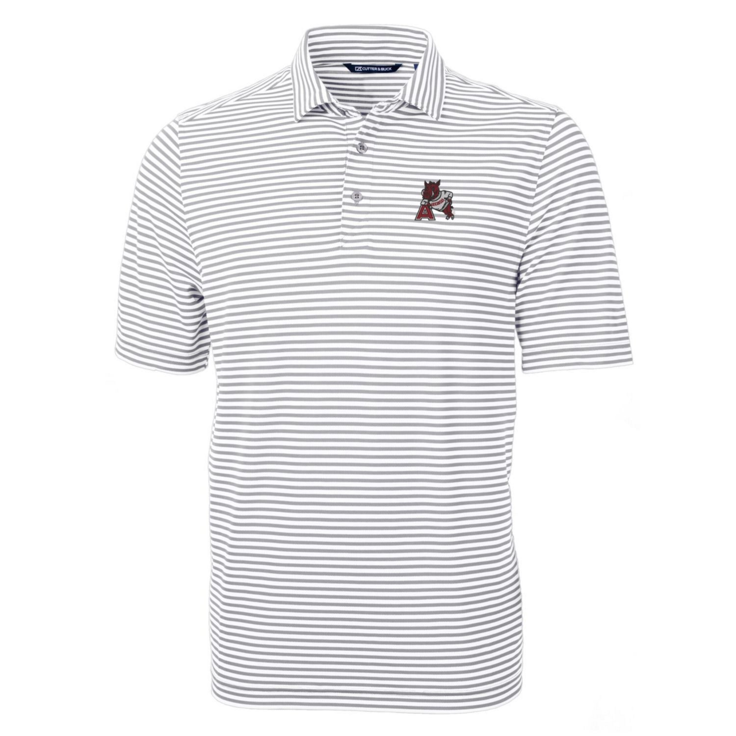 Cutter  Buck Arkansas Razorbacks Throwback Logo Virtue Eco Pique Stripe Recycled Polo                                            - view number 2