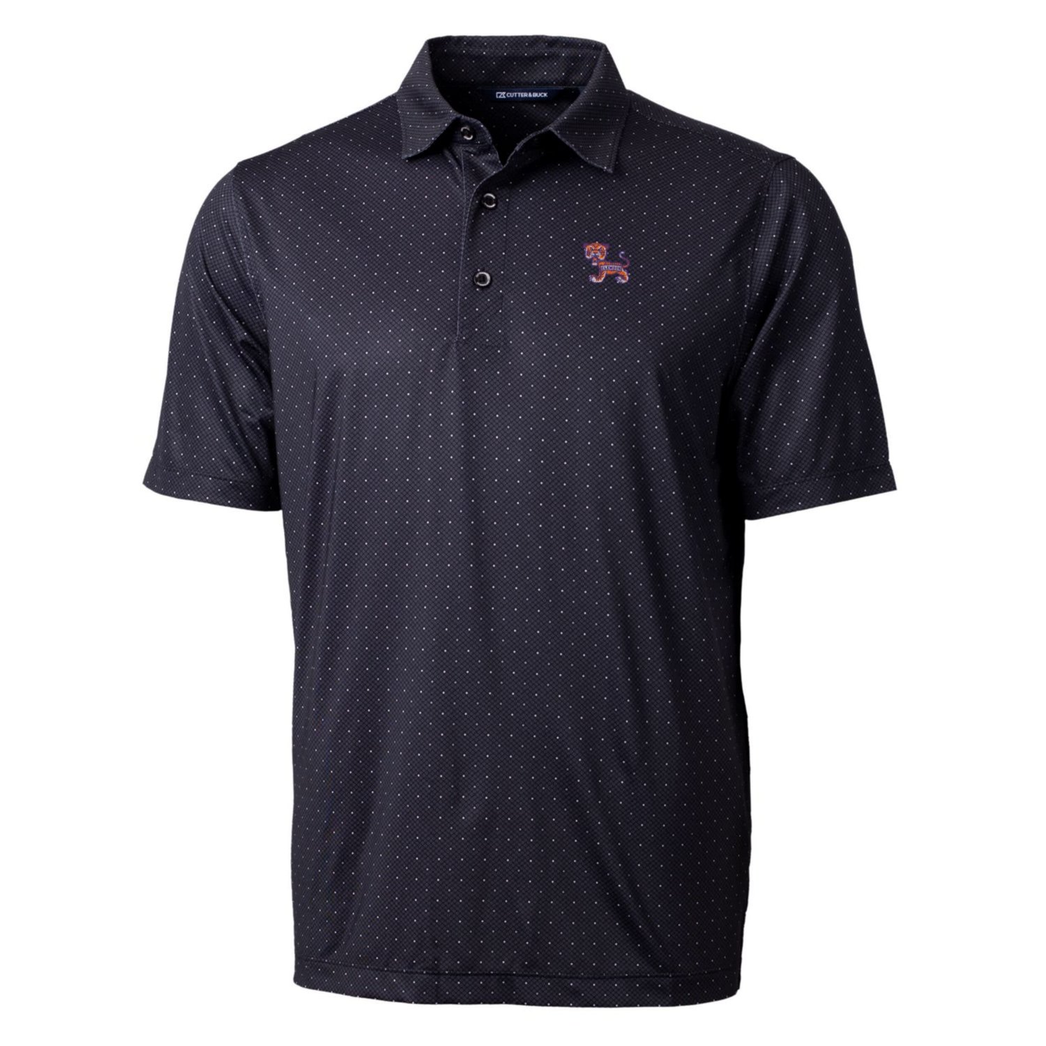 Cutter  Buck Clemson Tigers Primary Team Logo Pike Double Dot Print Stretch Polo                                                 - view number 2