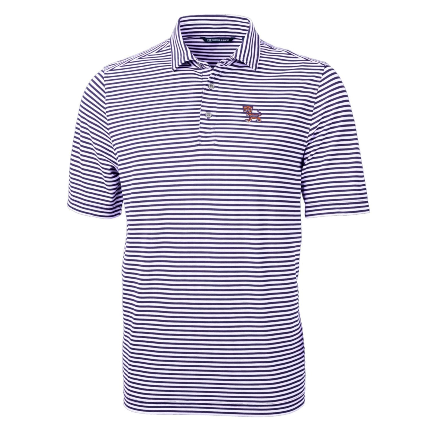 Cutter  Buck Clemson Tigers Throwback Logo Virtue Eco Pique Stripe Recycled Polo                                                 - view number 2