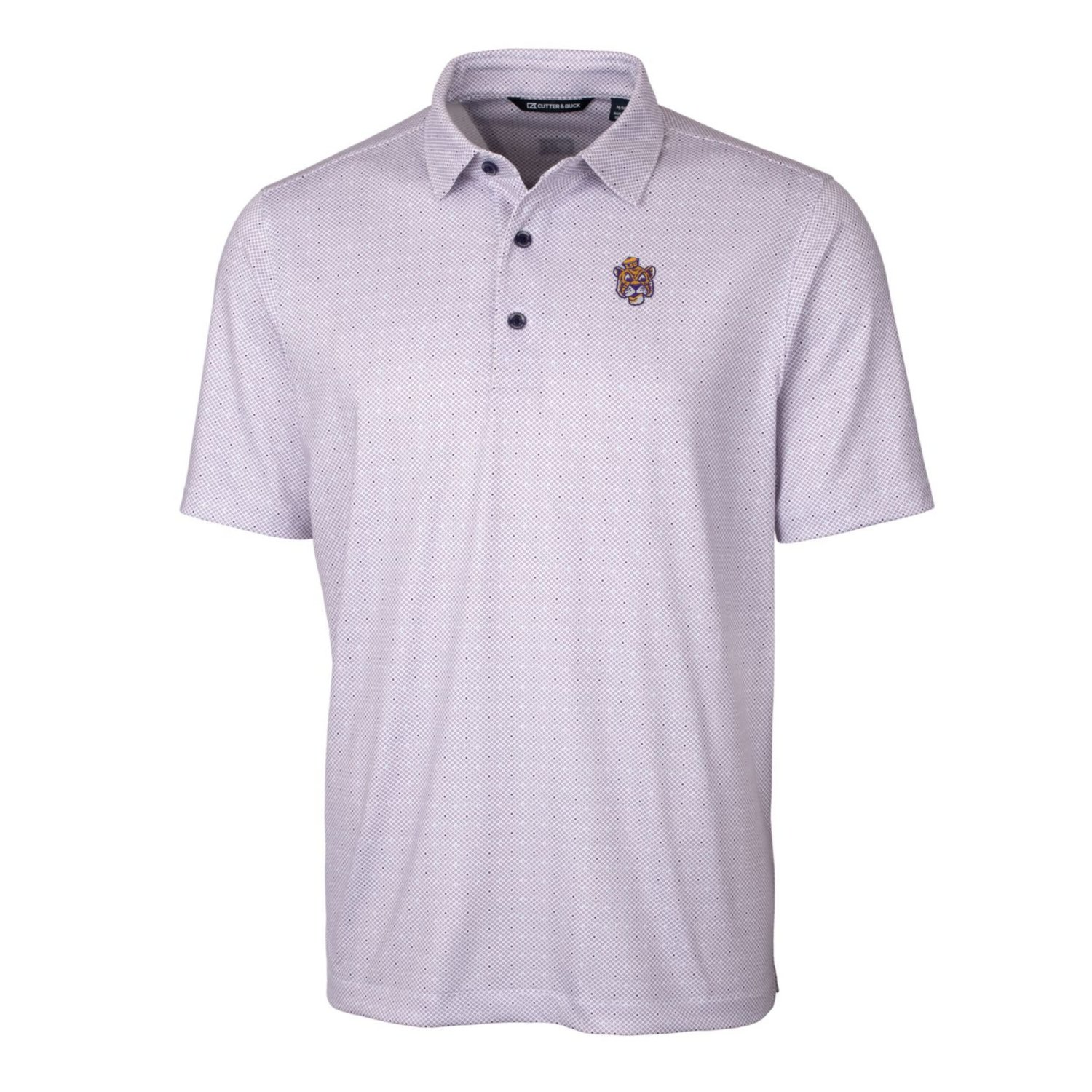 Cutter  Buck LSU Tigers Primary Team Logo Pike Double Dot Print Stretch Polo                                                     - view number 2