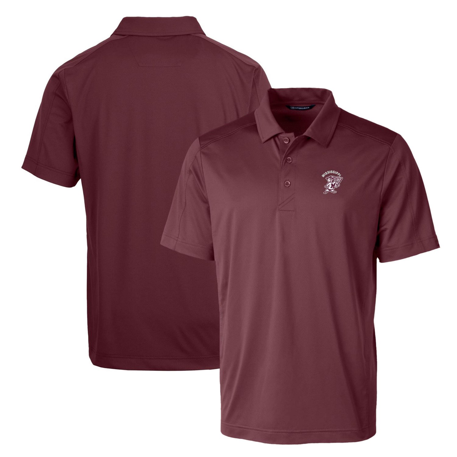 Cutter  Buck Mississippi State Bulldogs Primary Team Logo Prospect Textured Stretch Polo