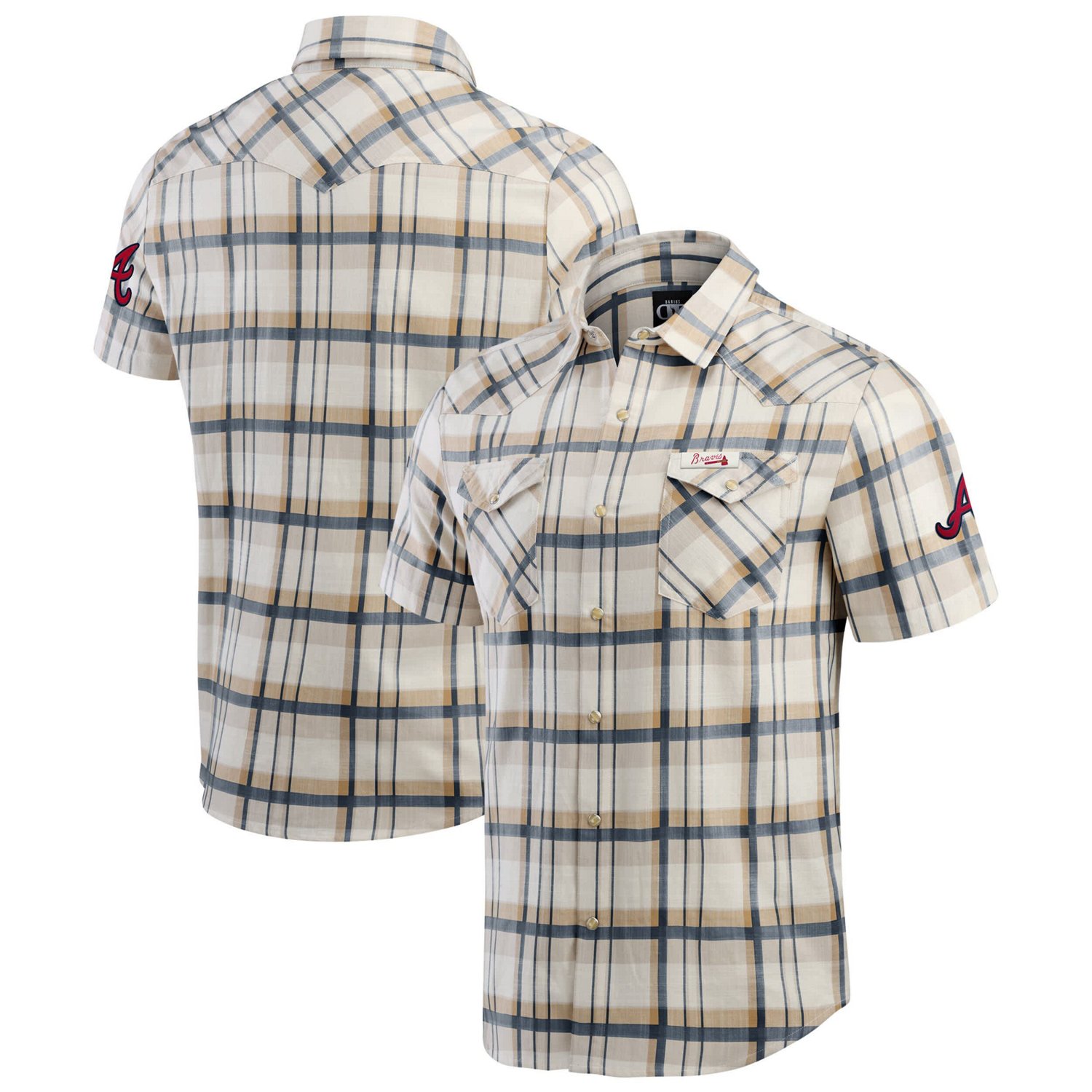 Darius Rucker Collection by Fanatics Atlanta Braves Plaid Full-Snap Shirt