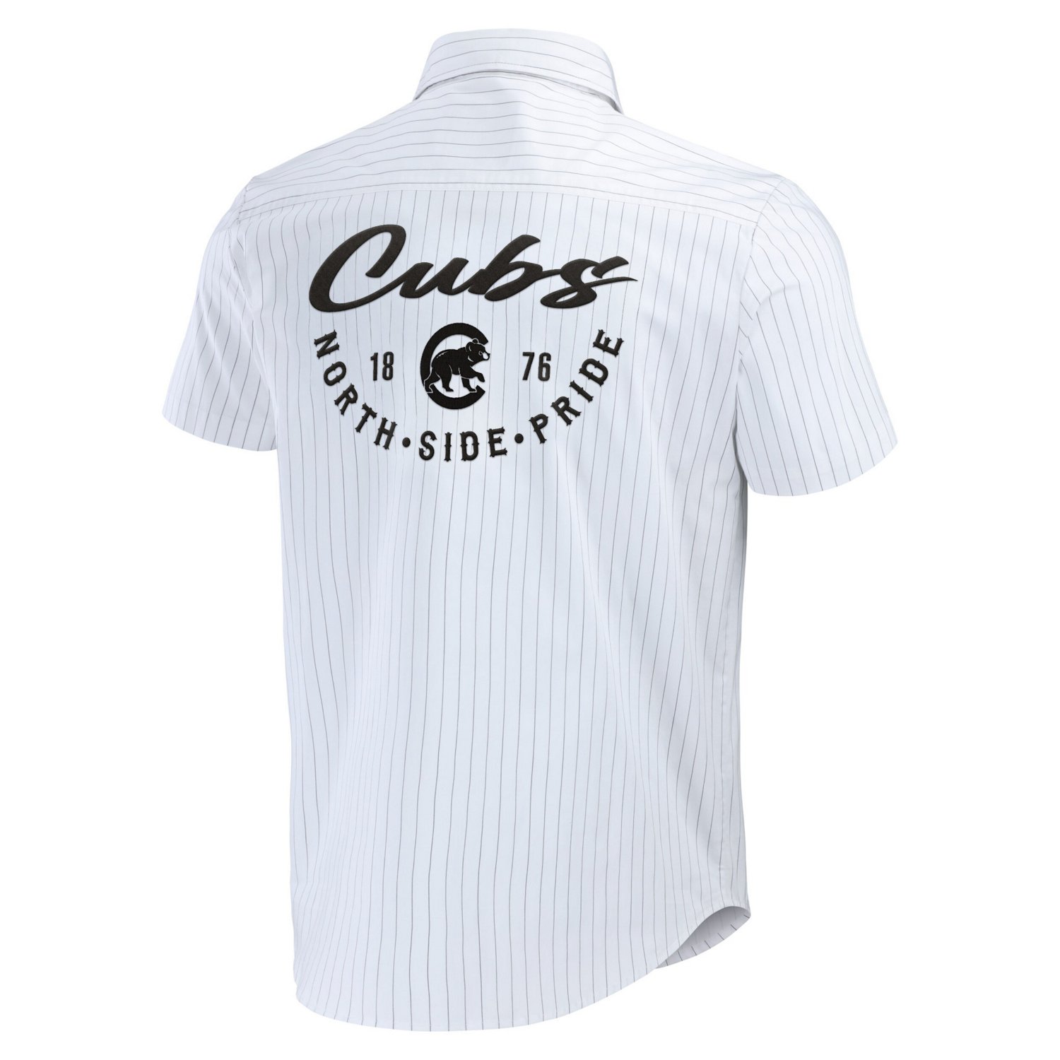 Darius Rucker Collection by Fanatics Chicago Cubs Pin Stripe Short Sleeve Button-Up Shirt