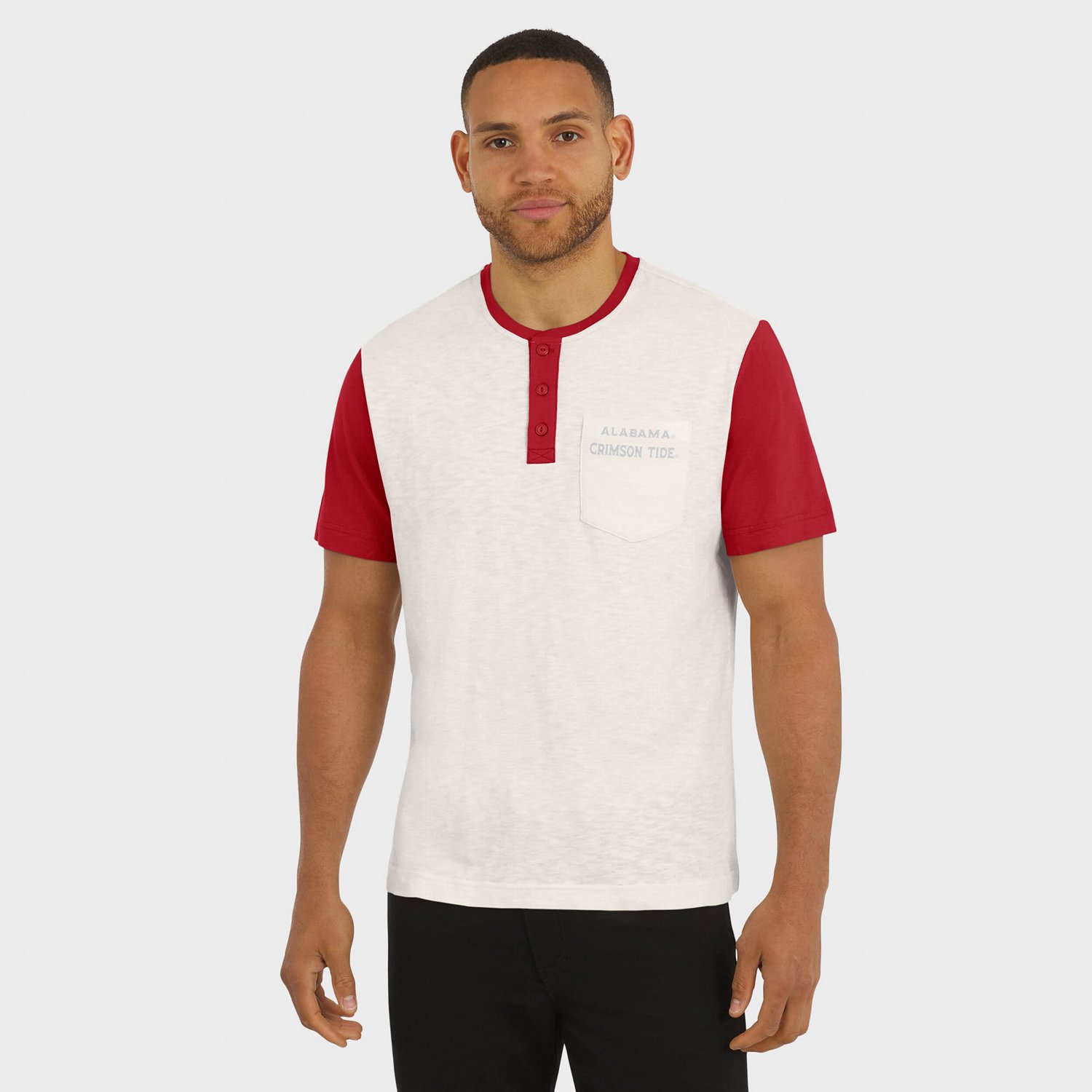 Darius Rucker Collection by Fanatics Crimson Alabama Crimson Tide Henley Color Block Slub T-Shirt - view number 4