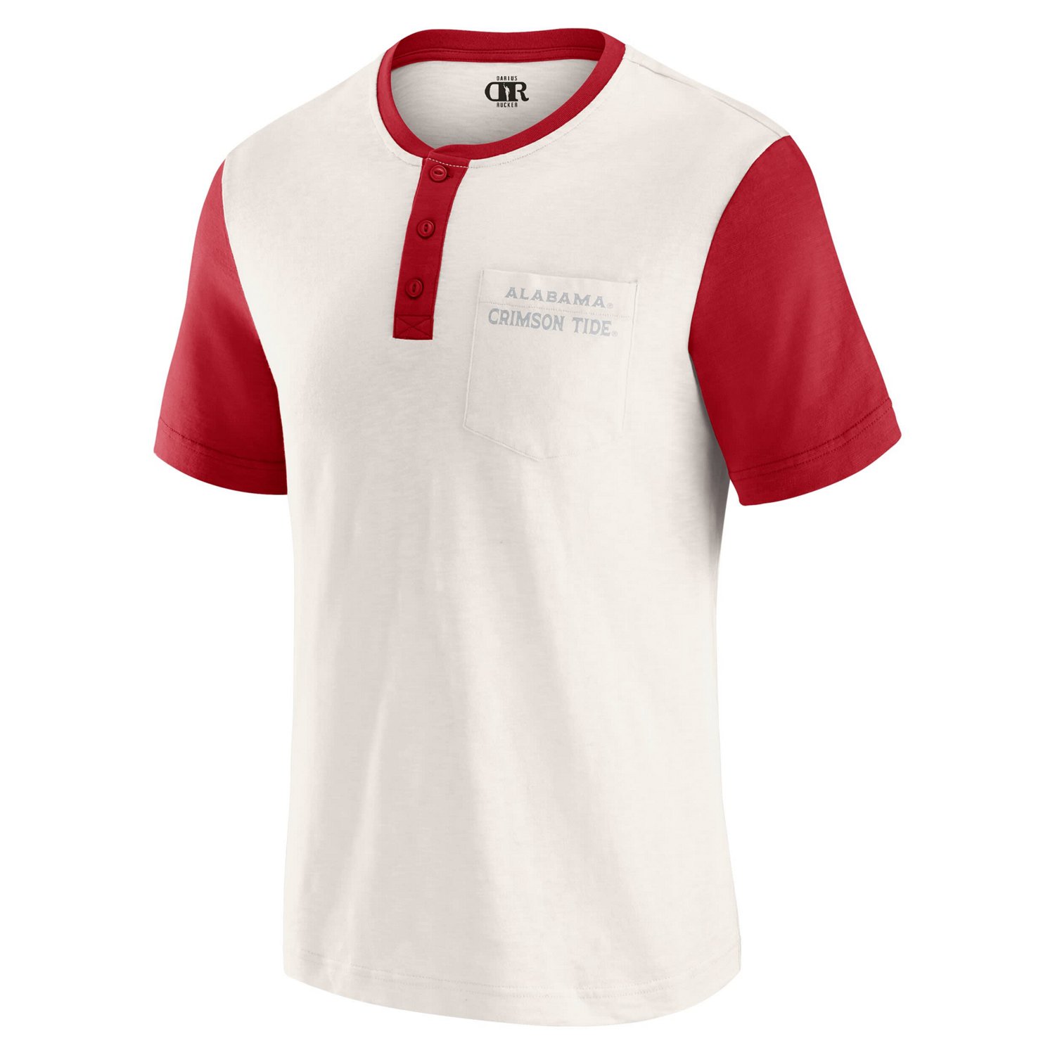Darius Rucker Collection by Fanatics Crimson Alabama Crimson Tide Henley Color Block Slub T-Shirt - view number 2