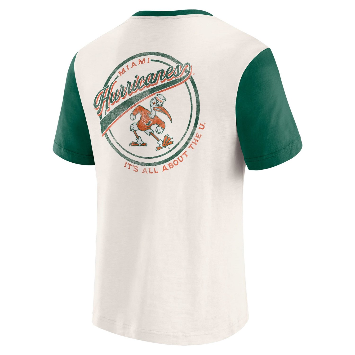 Darius Rucker Collection by Fanatics Green Miami Hurricanes Henley Color Block Slub T-Shirt - view number 3
