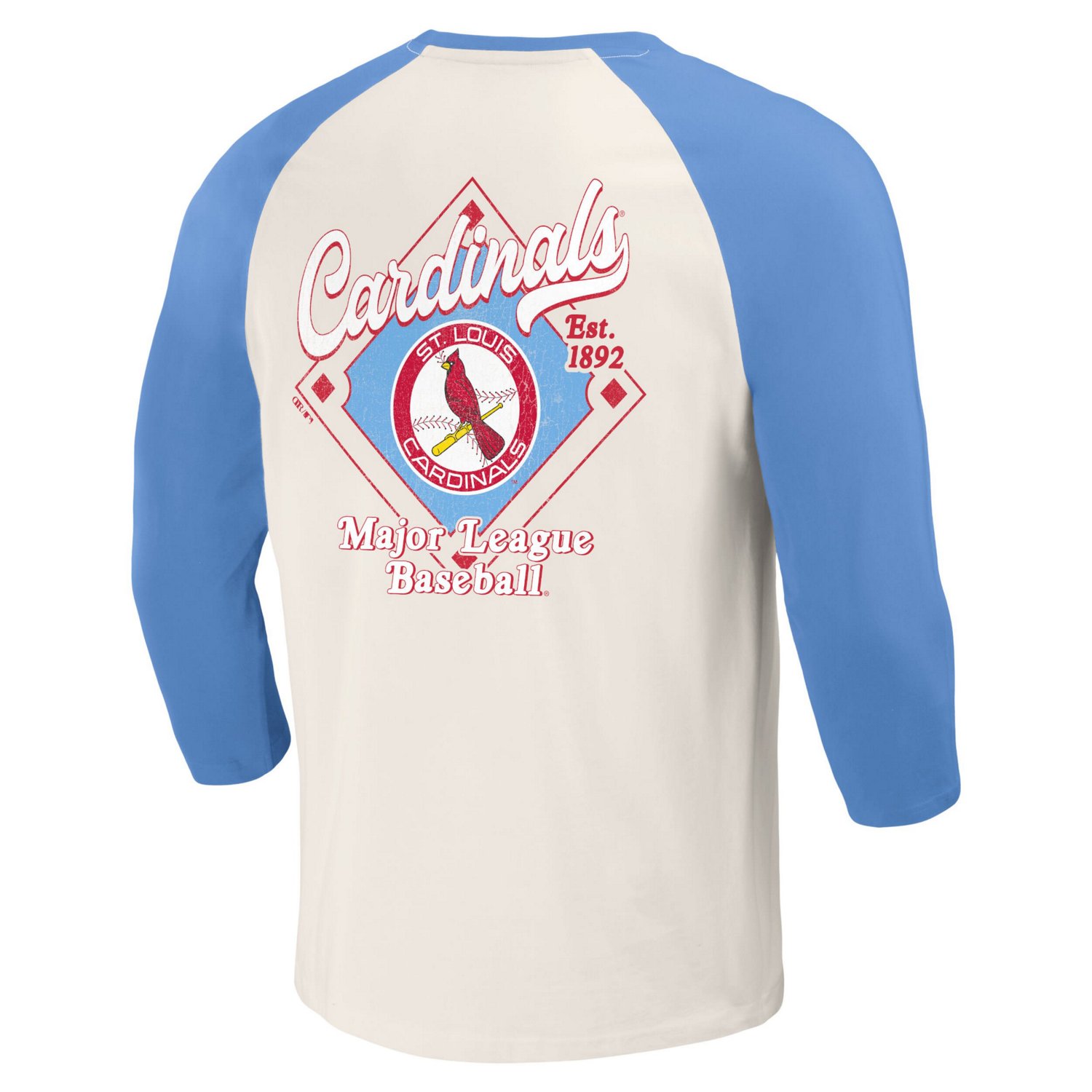 Darius Rucker Collection by Fanatics Light /White St Louis Cardinals Cooperstown Collection Raglan 3/4-Sleeve T-Shirt - view number 3