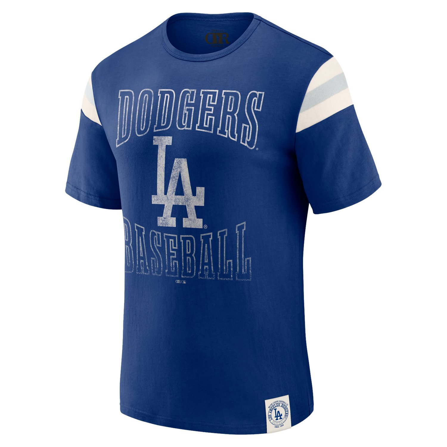 Darius Rucker Collection by Fanatics Los Angeles Dodgers Distressed Sleeve Stripe T-Shirt - view number 2