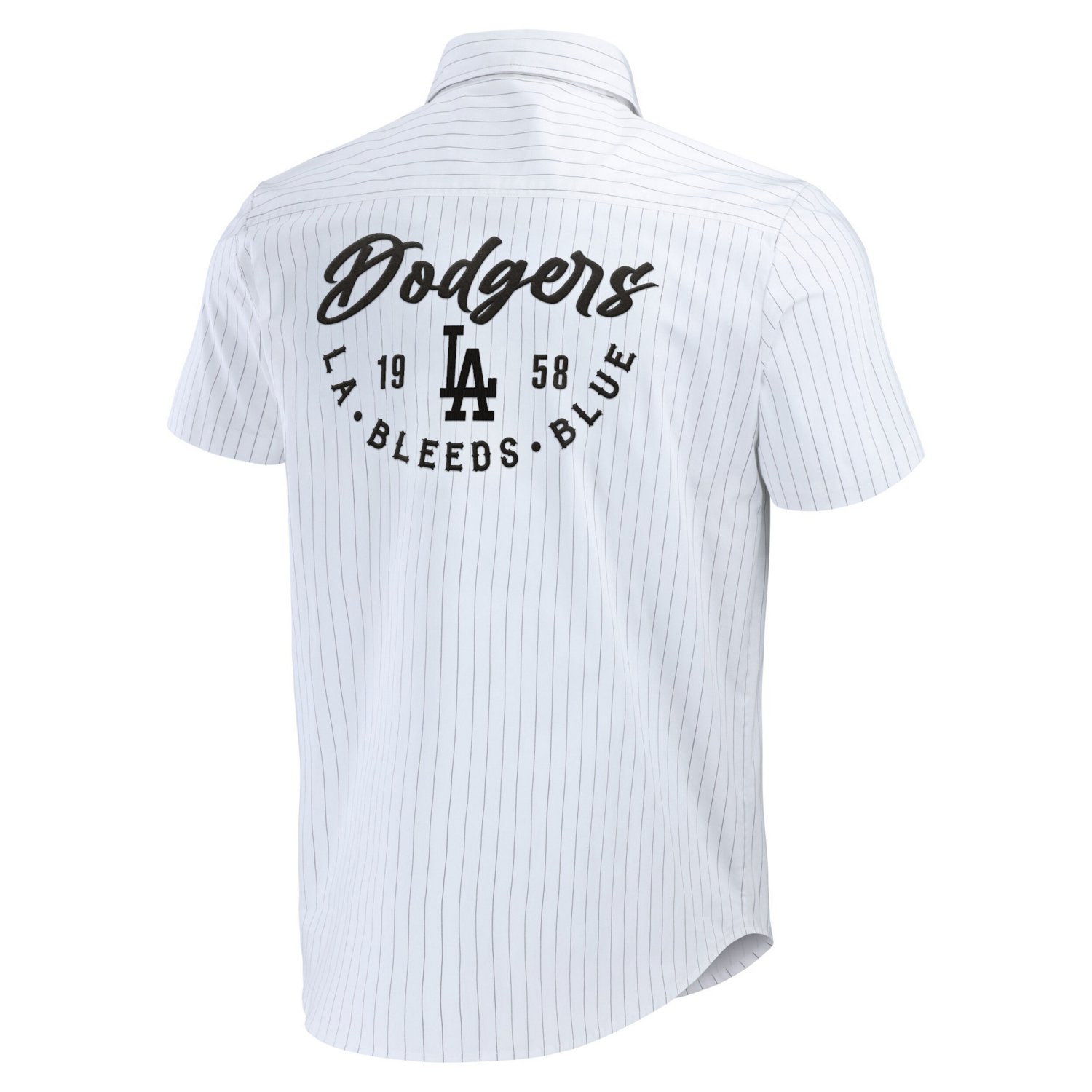 Darius Rucker Collection by Fanatics Los Angeles Dodgers Pin Stripe Short Sleeve Button-Up Shirt - view number 3