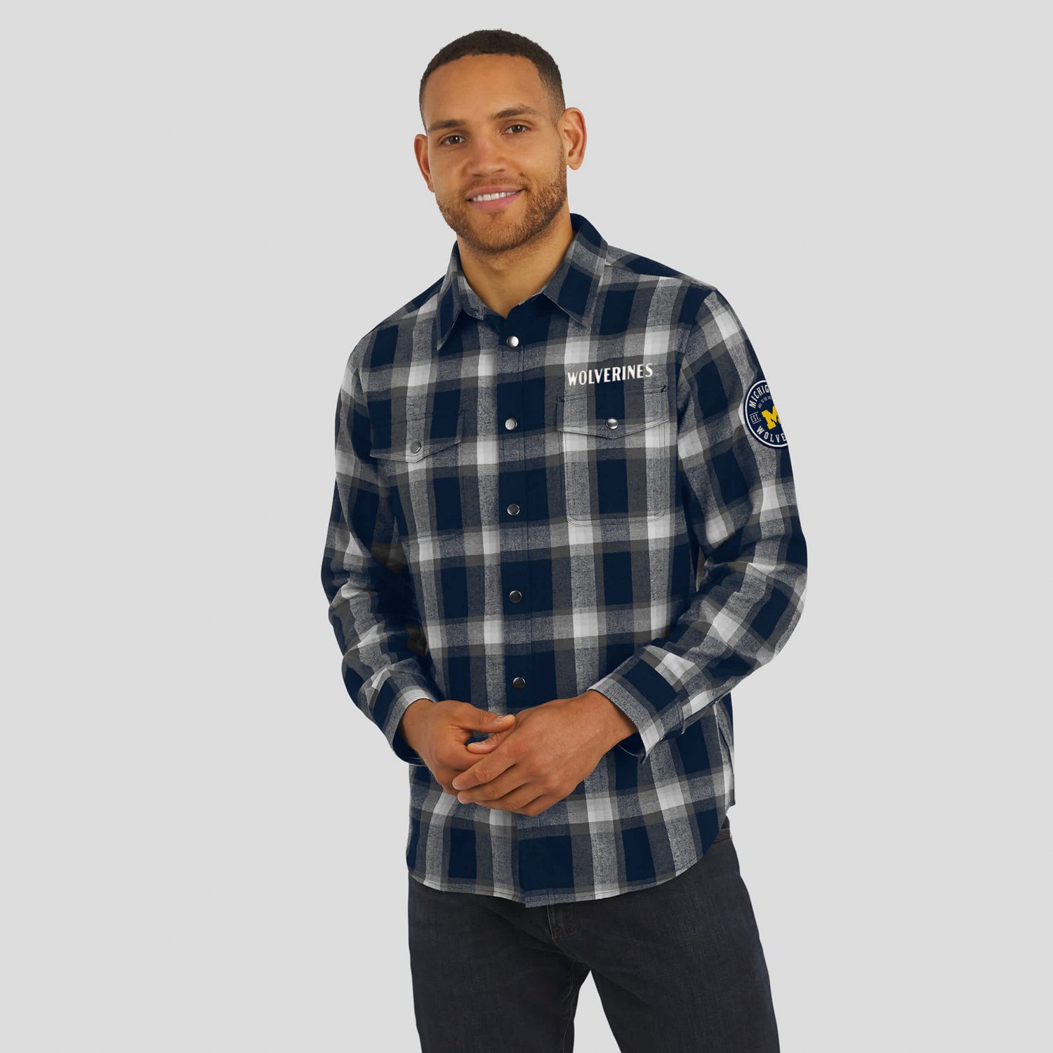 Darius Rucker Collection by Fanatics Michigan Wolverines Team Flannel Plaid Full-Snap Shirt - view number 4