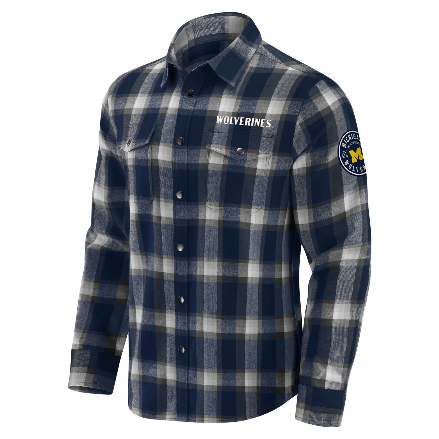Darius Rucker Collection by Fanatics Michigan Wolverines Team Flannel Plaid Full-Snap Shirt - view number 2
