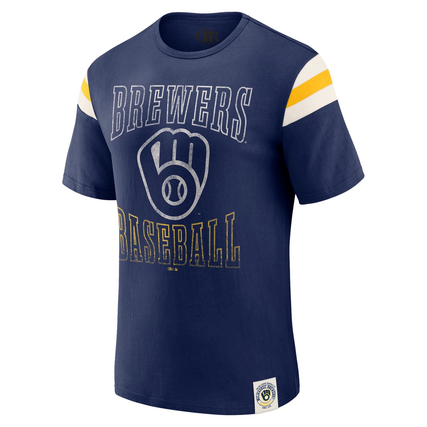 Darius Rucker Collection by Fanatics Milwaukee Brewers Distressed Sleeve Stripe T-Shirt - view number 2