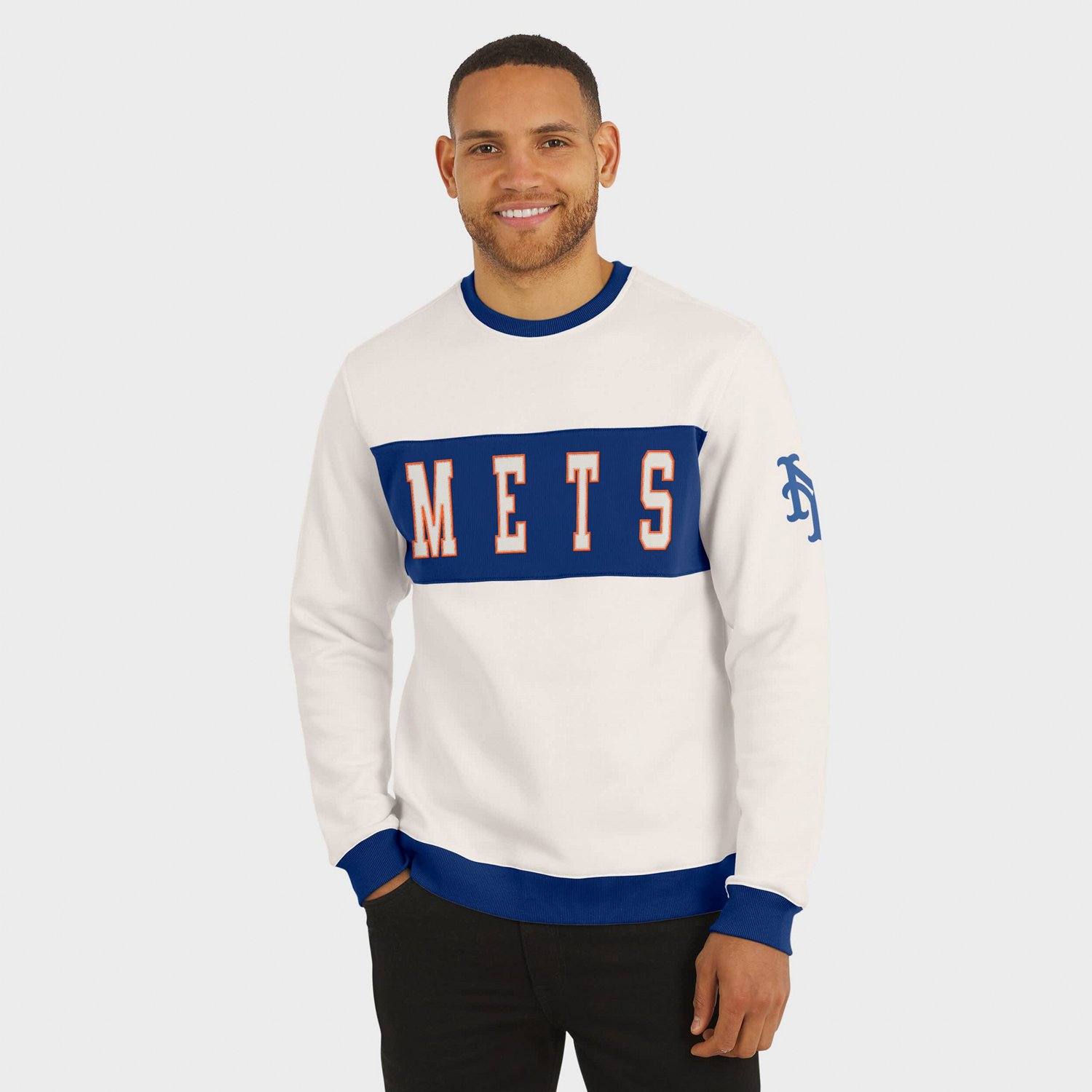 Darius Rucker Collection by Fanatics New York Mets Colorblock Crewneck Sweatshirt - view number 4