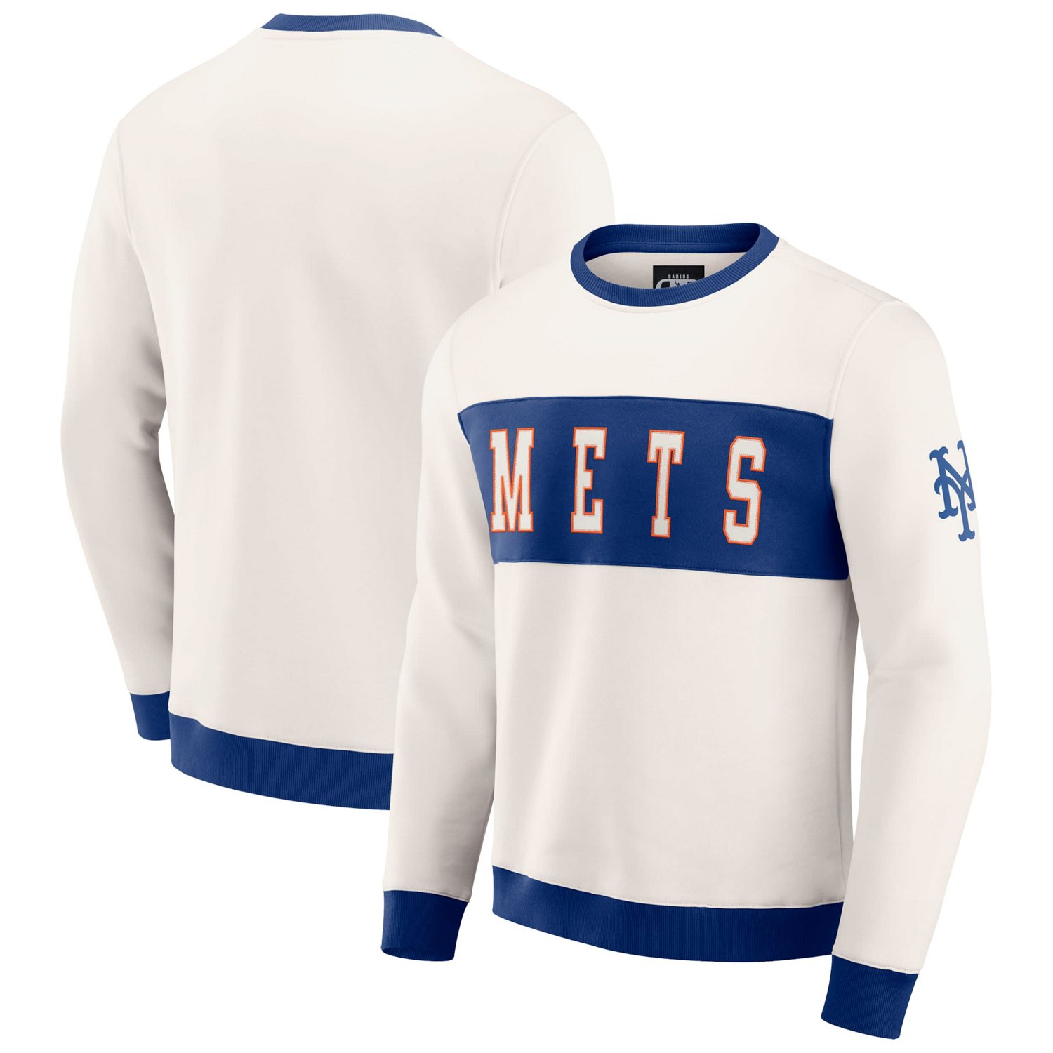 Darius Rucker Collection by Fanatics New York Mets Colorblock Crewneck Sweatshirt - view number 1