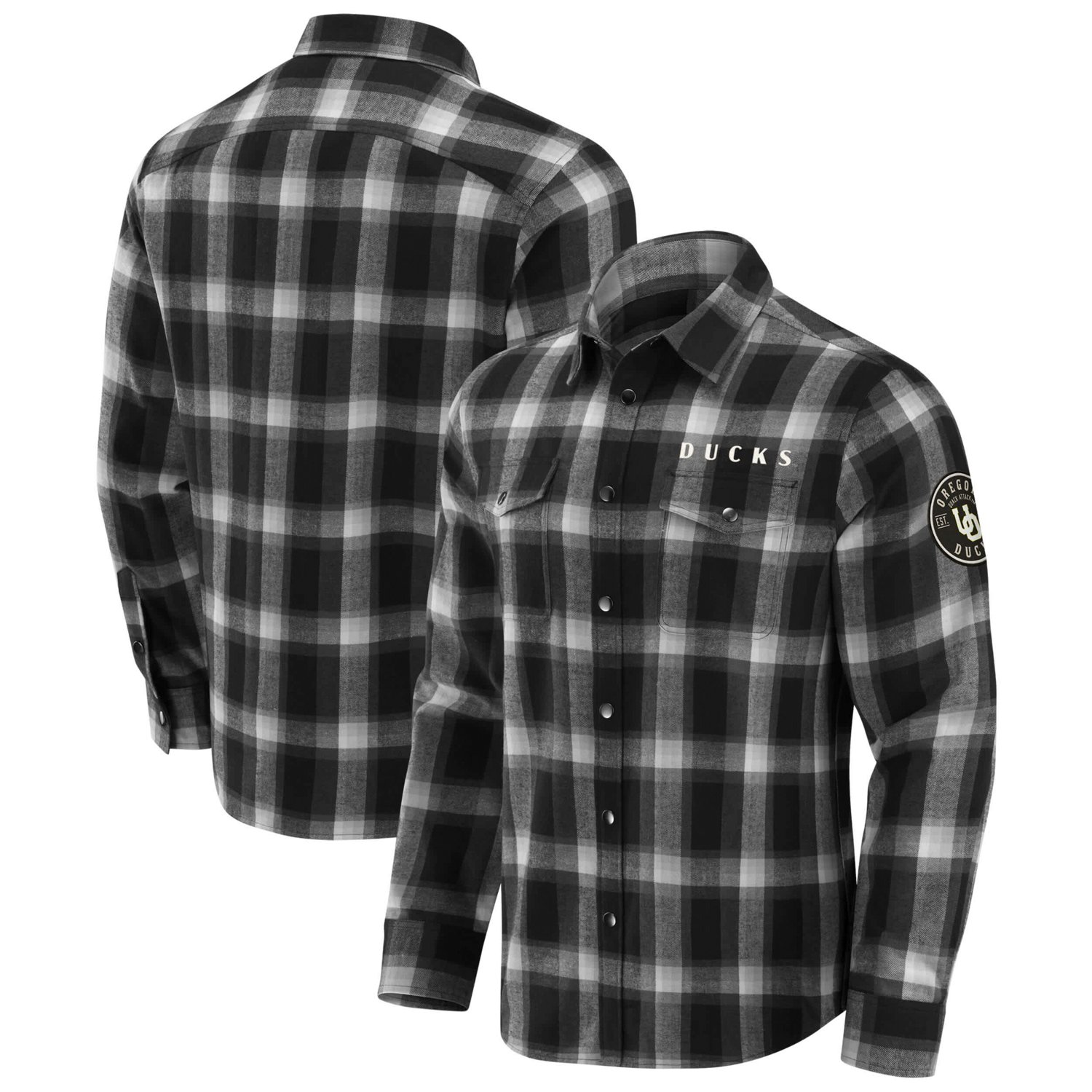 Darius Rucker Collection by Fanatics Oregon Ducks Flannel Plaid Full-Snap Shirt