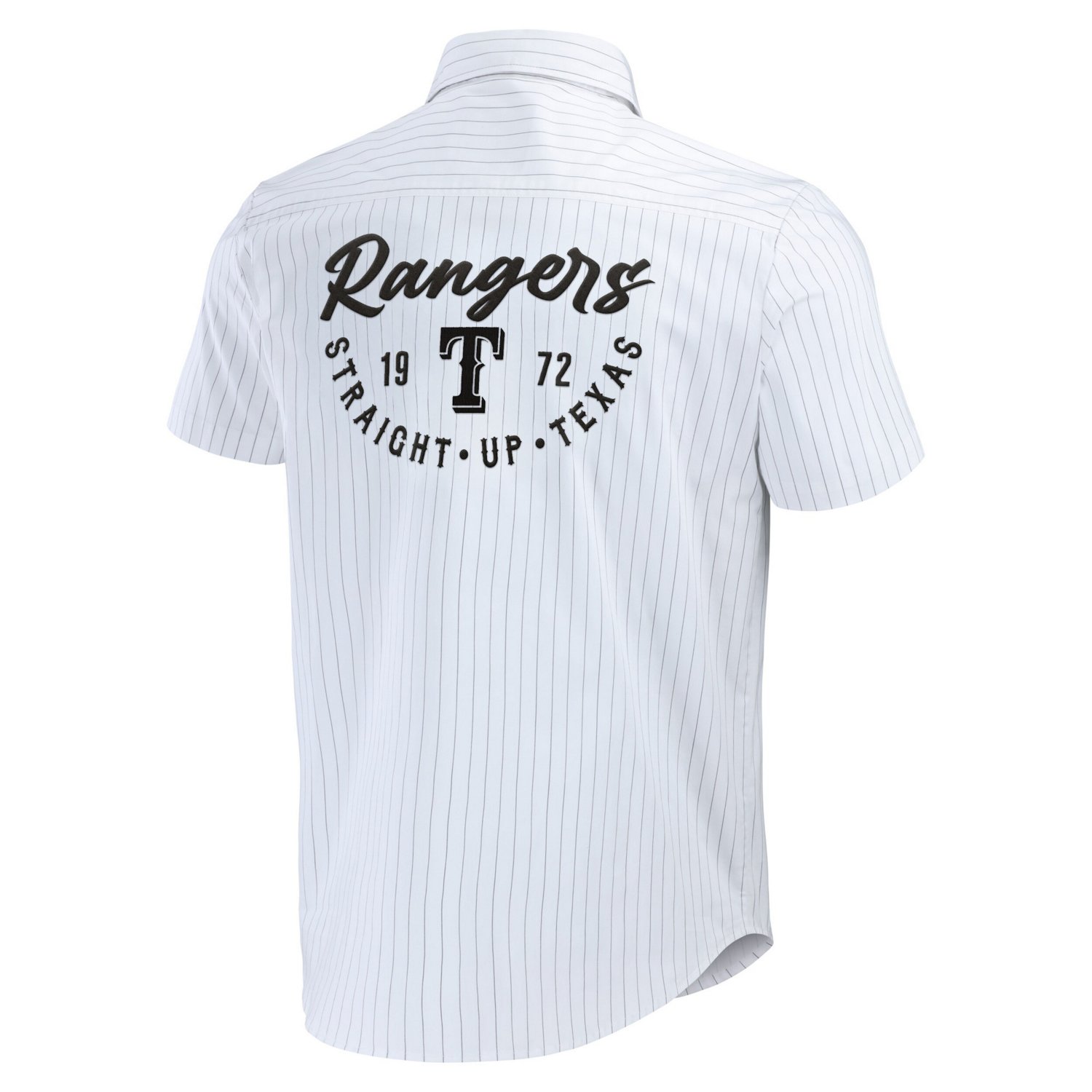 Darius Rucker Collection by Fanatics Texas Rangers Pin Stripe Short Sleeve Button-Up Shirt