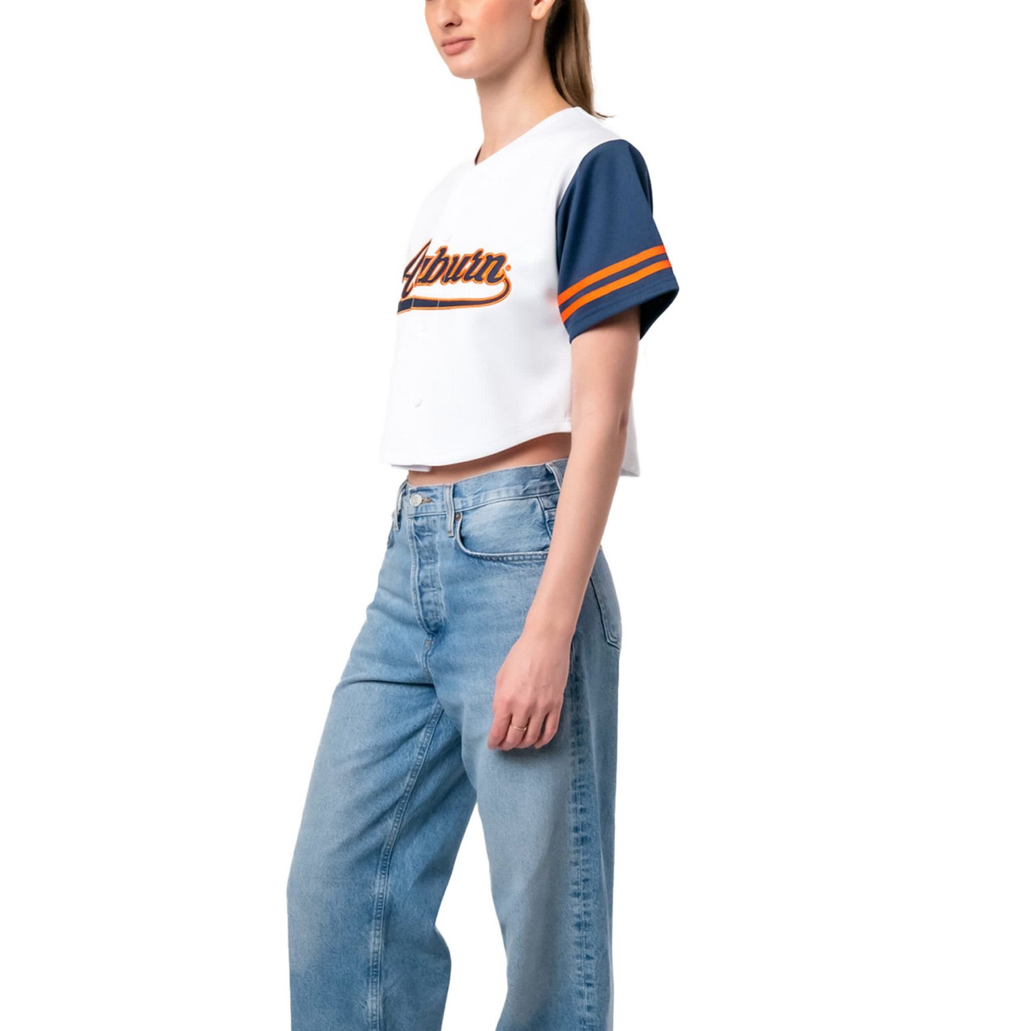 Established  Co Auburn Tigers Baseball Jersey Cropped T-Shirt - view number 2