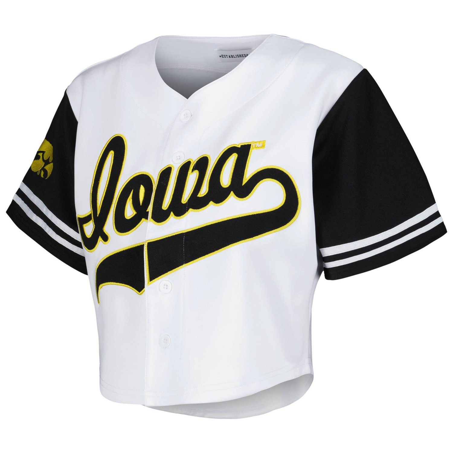 Established  Co Iowa Hawkeyes Baseball Jersey Cropped T-Shirt                                                                    - view number 2