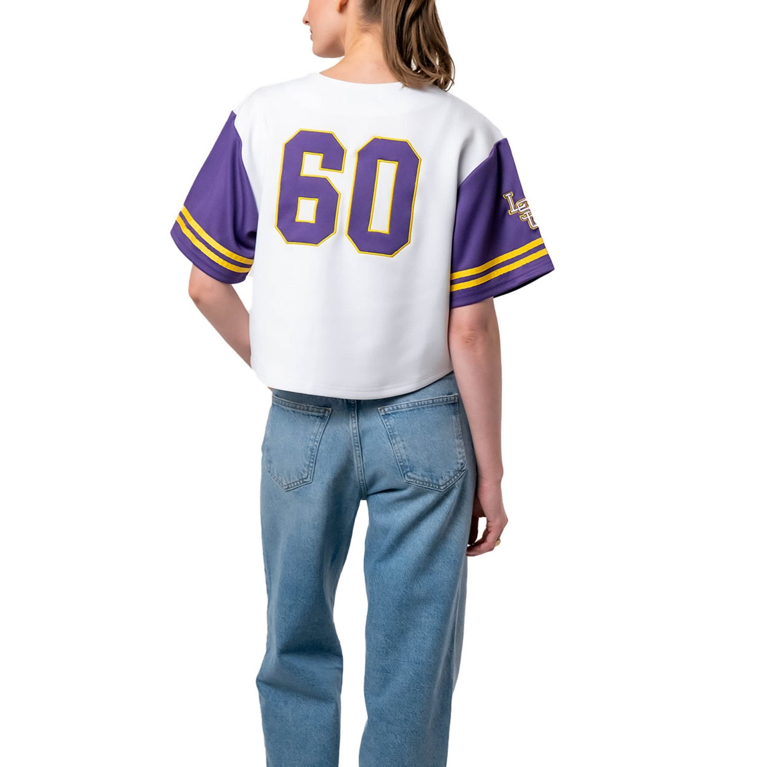 Established  Co LSU Tigers Baseball Jersey Cropped T-Shirt - view number 3