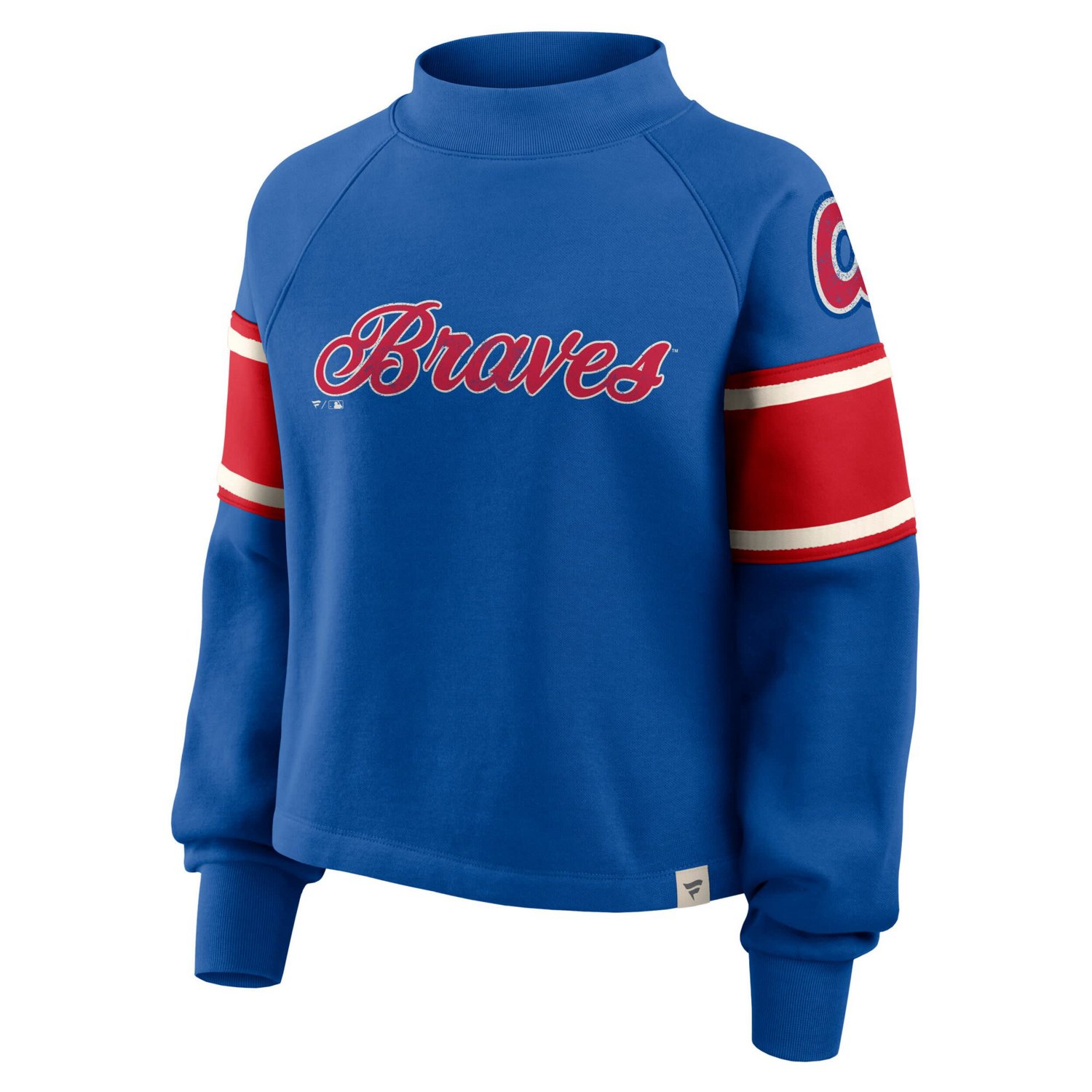 Fanatics Atlanta Braves Oversized Toss Sweep Raglan Pullover Sweatshirt - view number 4