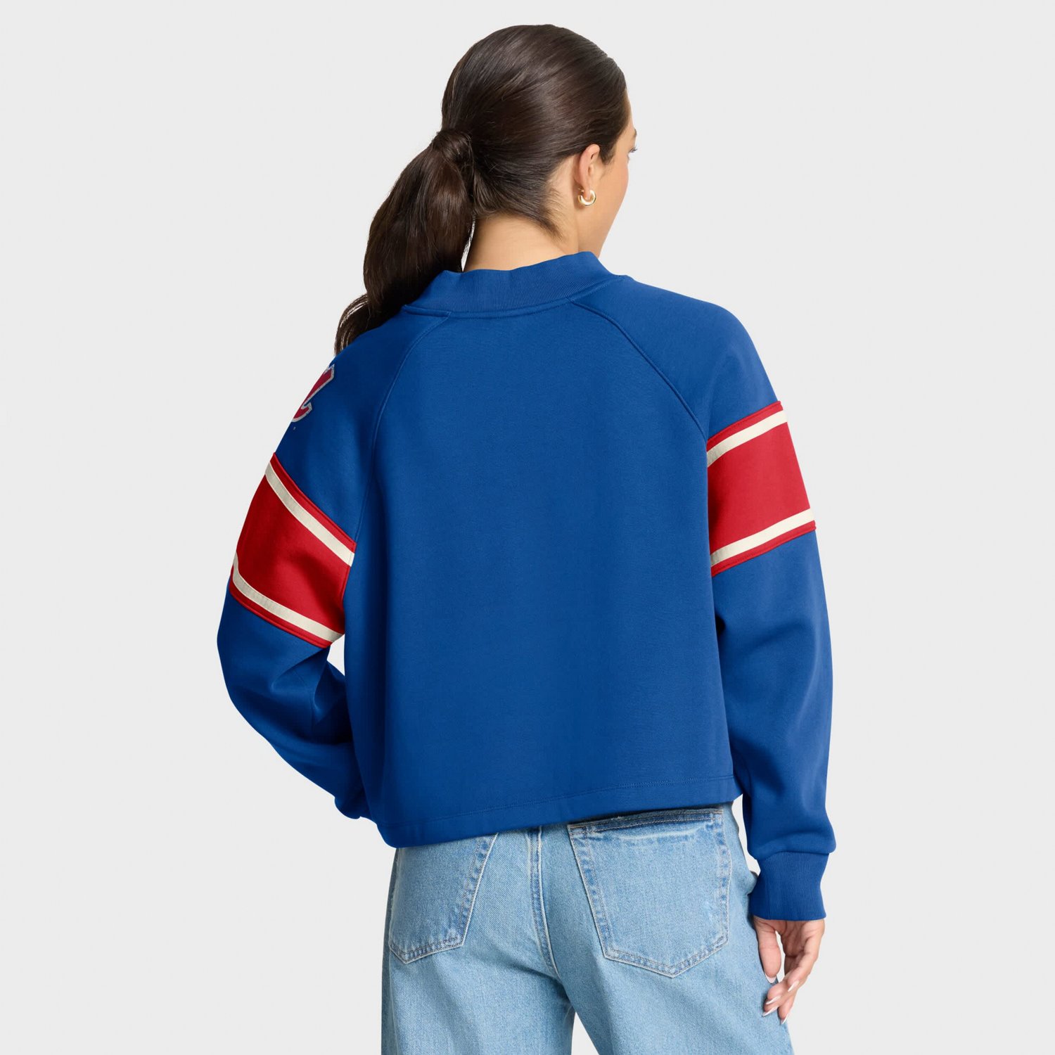 Fanatics Atlanta Braves Oversized Toss Sweep Raglan Pullover Sweatshirt - view number 2
