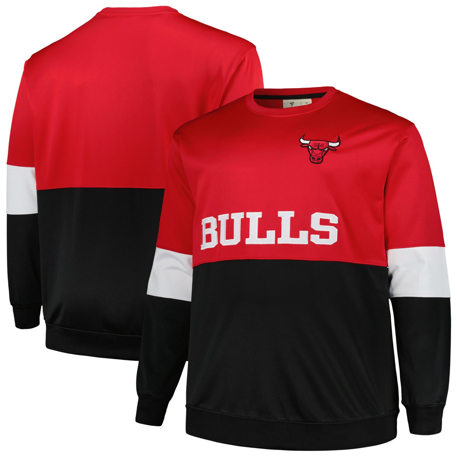 Fanatics /Black Chicago Bulls Big  Tall Split Pullover Sweatshirt