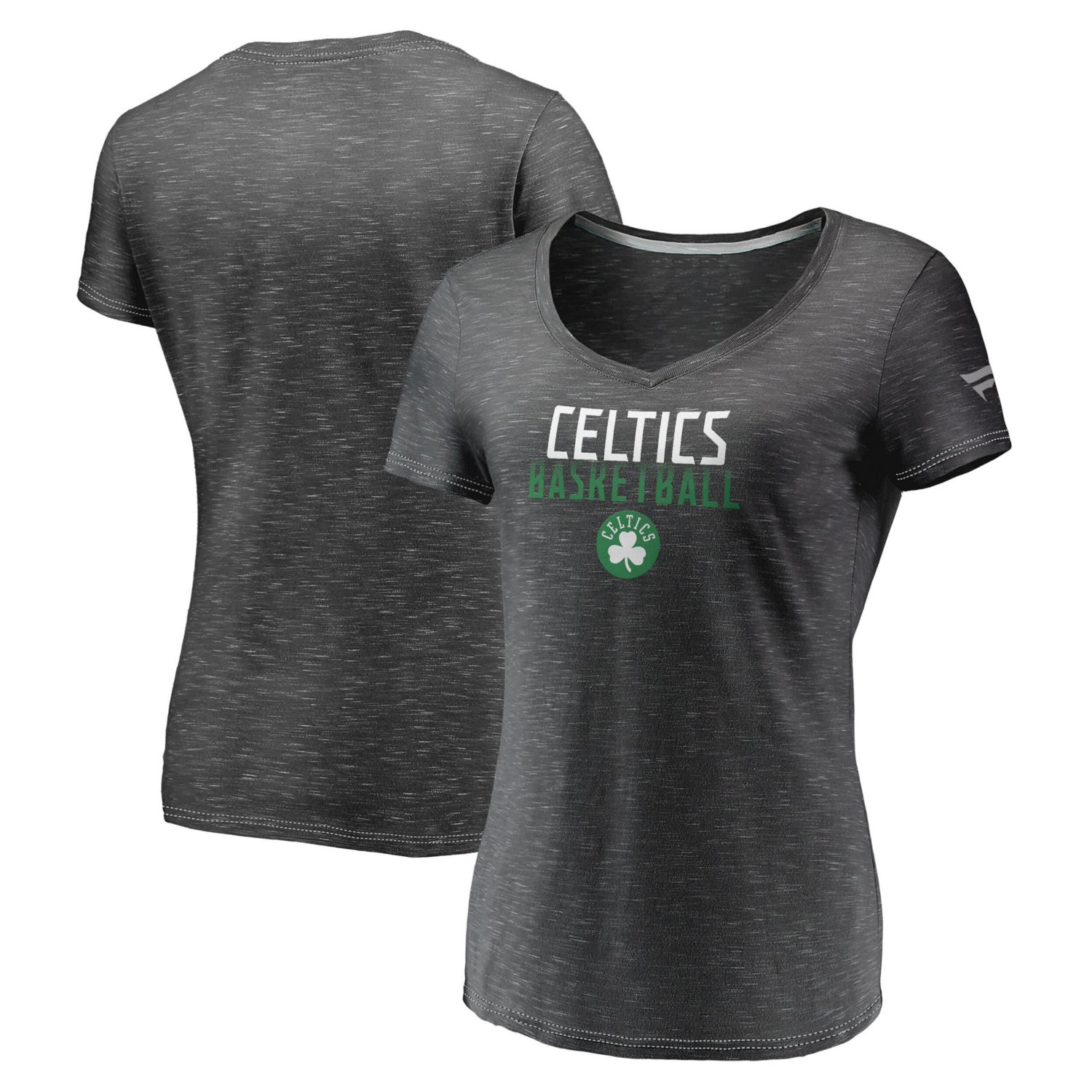 Fanatics Boston Celtics Double-Fade Space-Dye V-Neck T-Shirt
