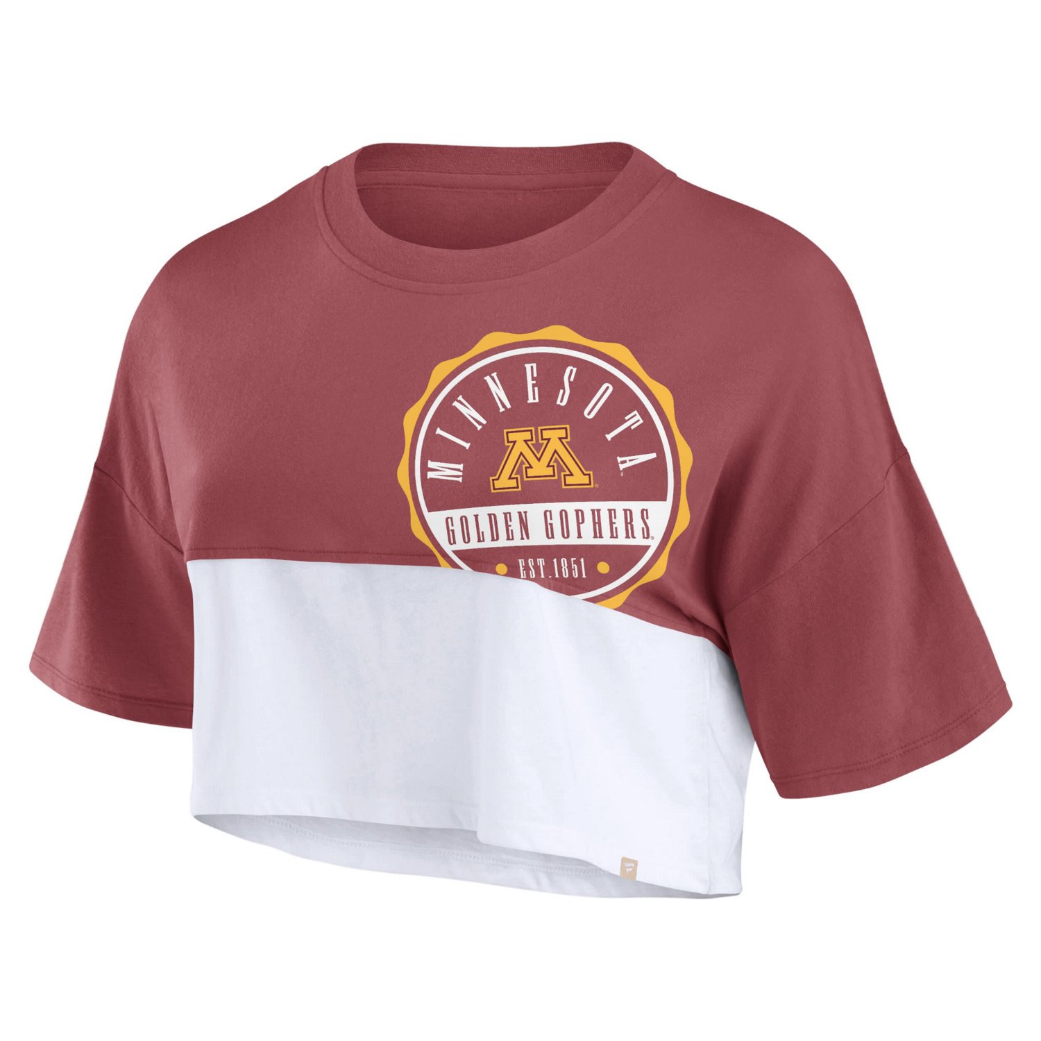 Fanatics Branded / Minnesota Golden Gophers Oversized Badge Colorblock Cropped T-Shirt - view number 2