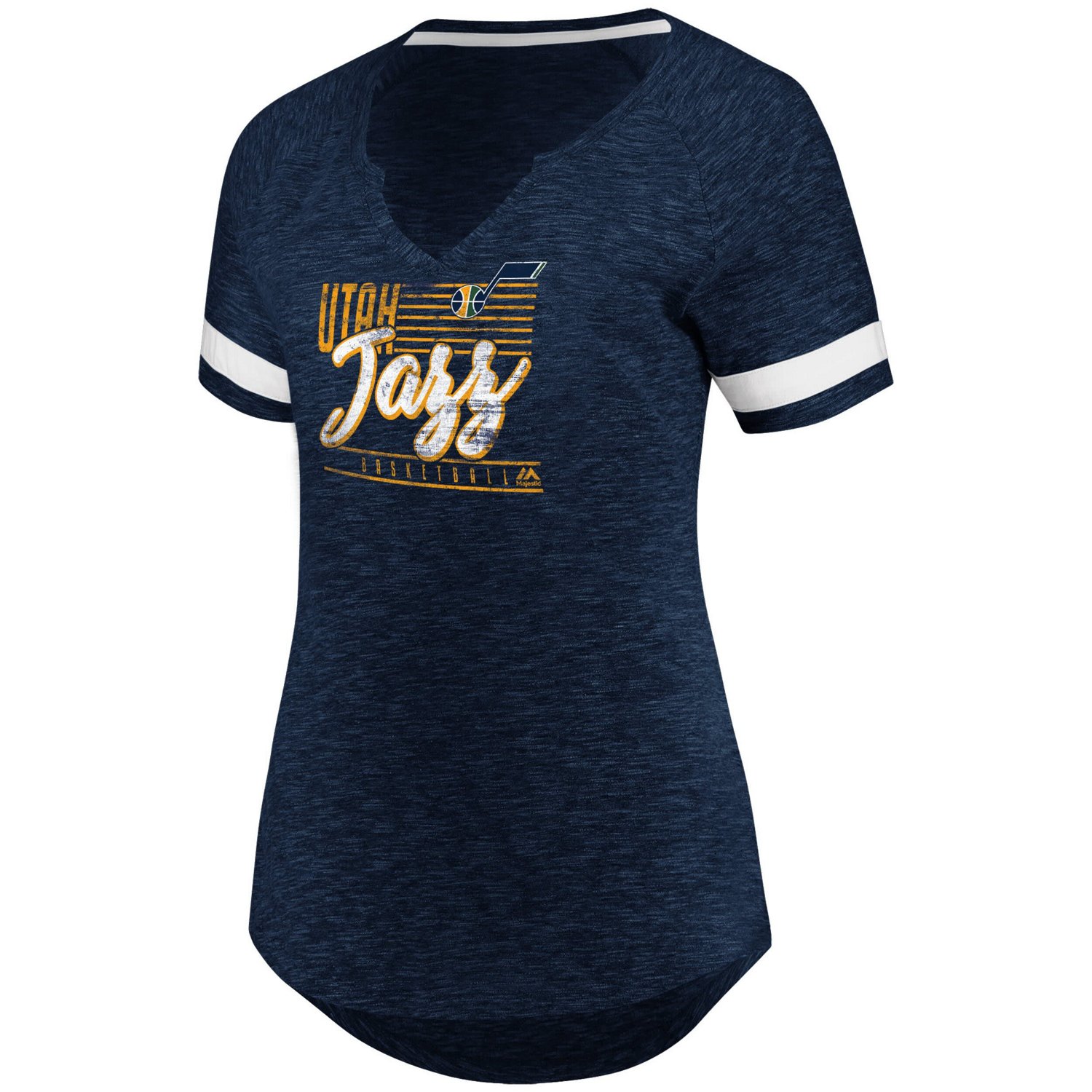 Fanatics Branded /White Utah Jazz Showtime Winning With Pride Notch Neck T-Shirt                                                 - view number 2