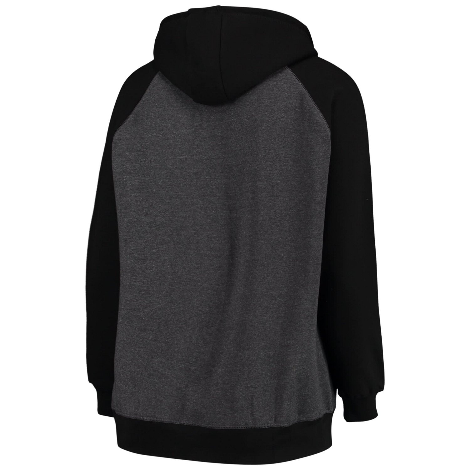 Fanatics Branded Heathered Charcoal/ Brooklyn Nets Plus Size Raglan Notch Neck Pullover Hoodie - view number 3