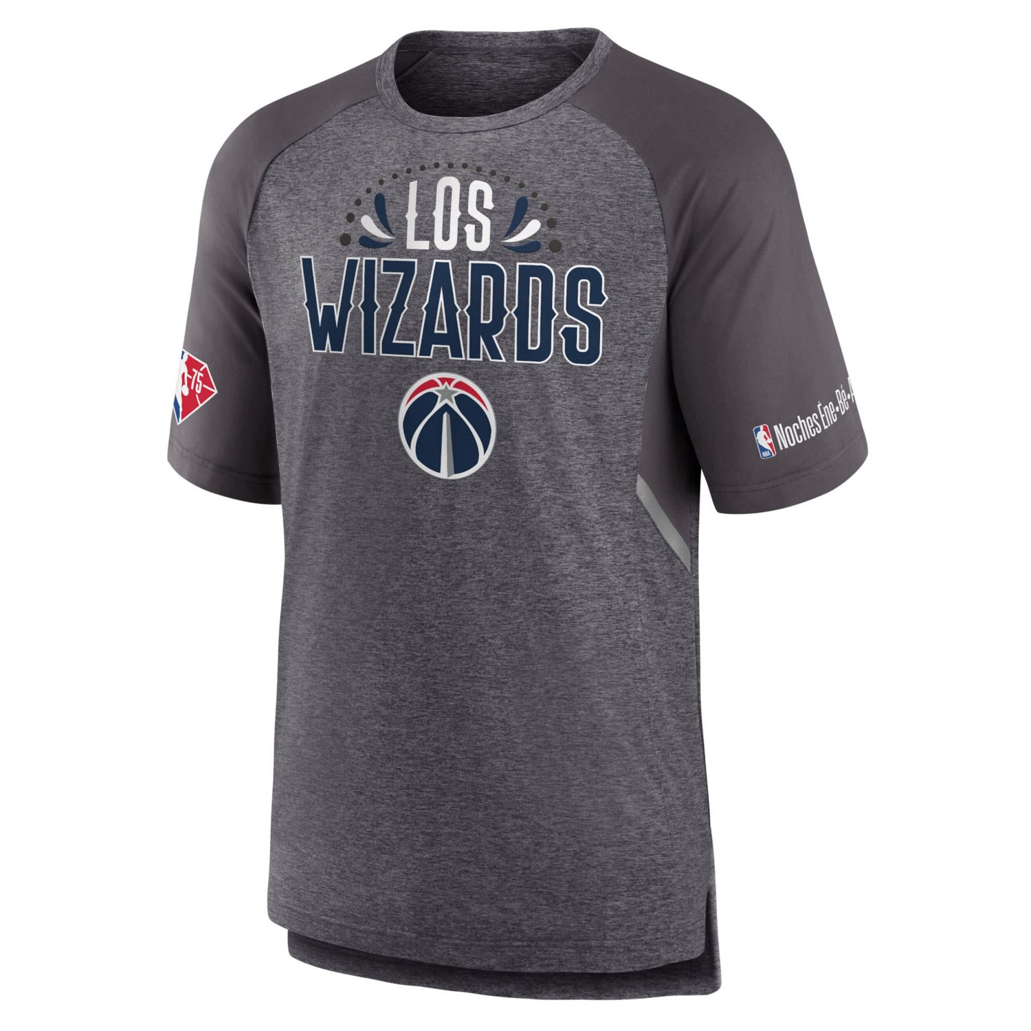 Fanatics Branded Heathered Gray Washington Wizards 2022 Noches Ene-Be-A Core Shooting Raglan T-Shirt                             - view number 2