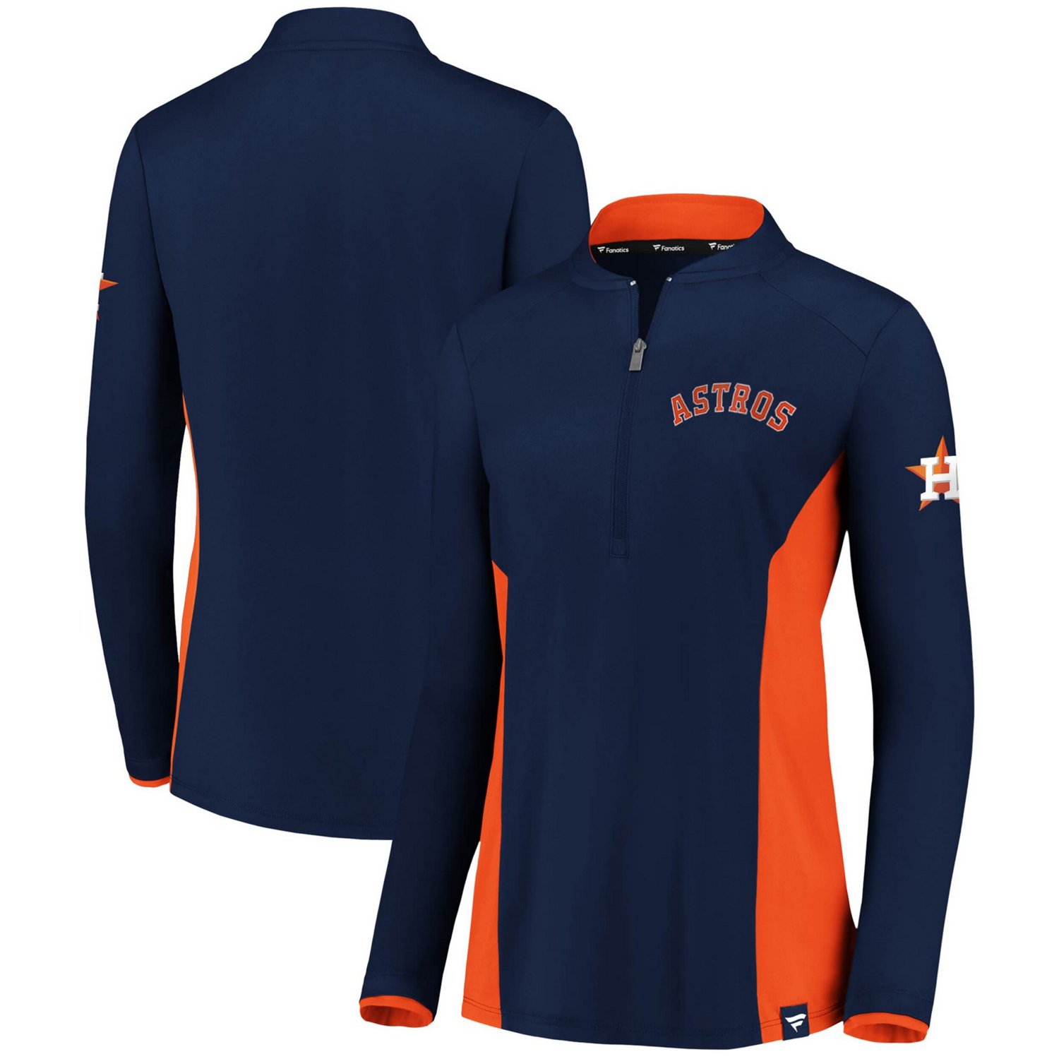 Fanatics Branded Houston Astros Iconic Marble Clutch Blade Collar Half-Zip Pullover Jacket