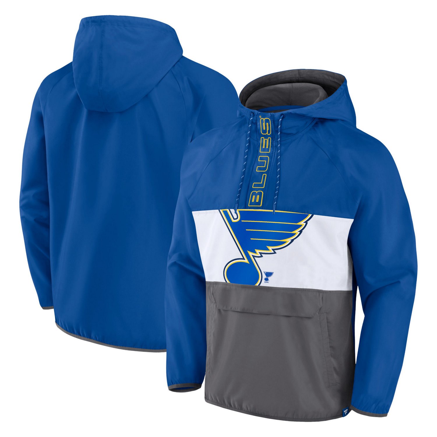 Fanatics Branded St Louis s Flagrant Foul Anorak Raglan Half-Zip Hoodie Jacket