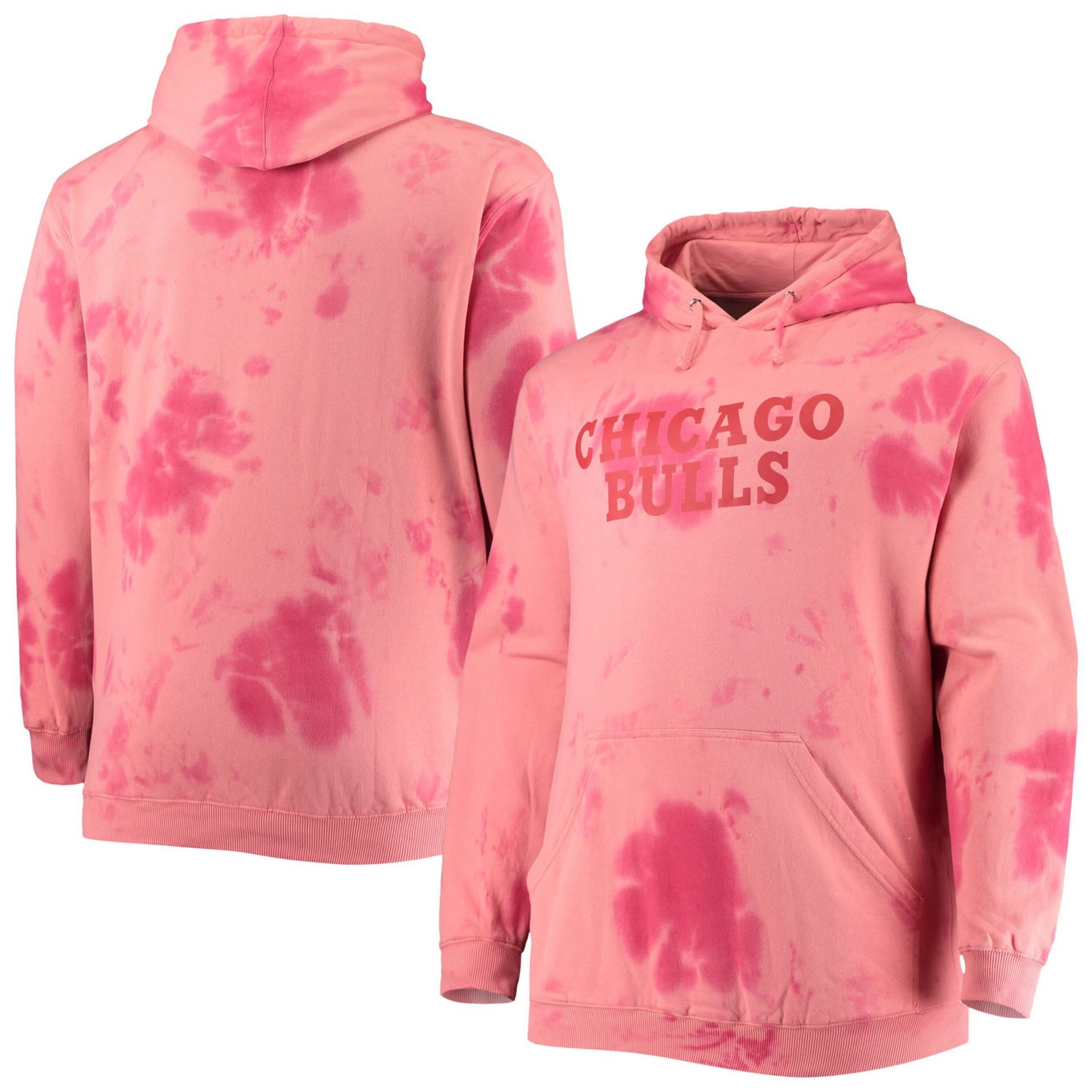 Fanatics Chicago Bulls Big  Tall Wordmark Cloud Dye Pullover Hoodie