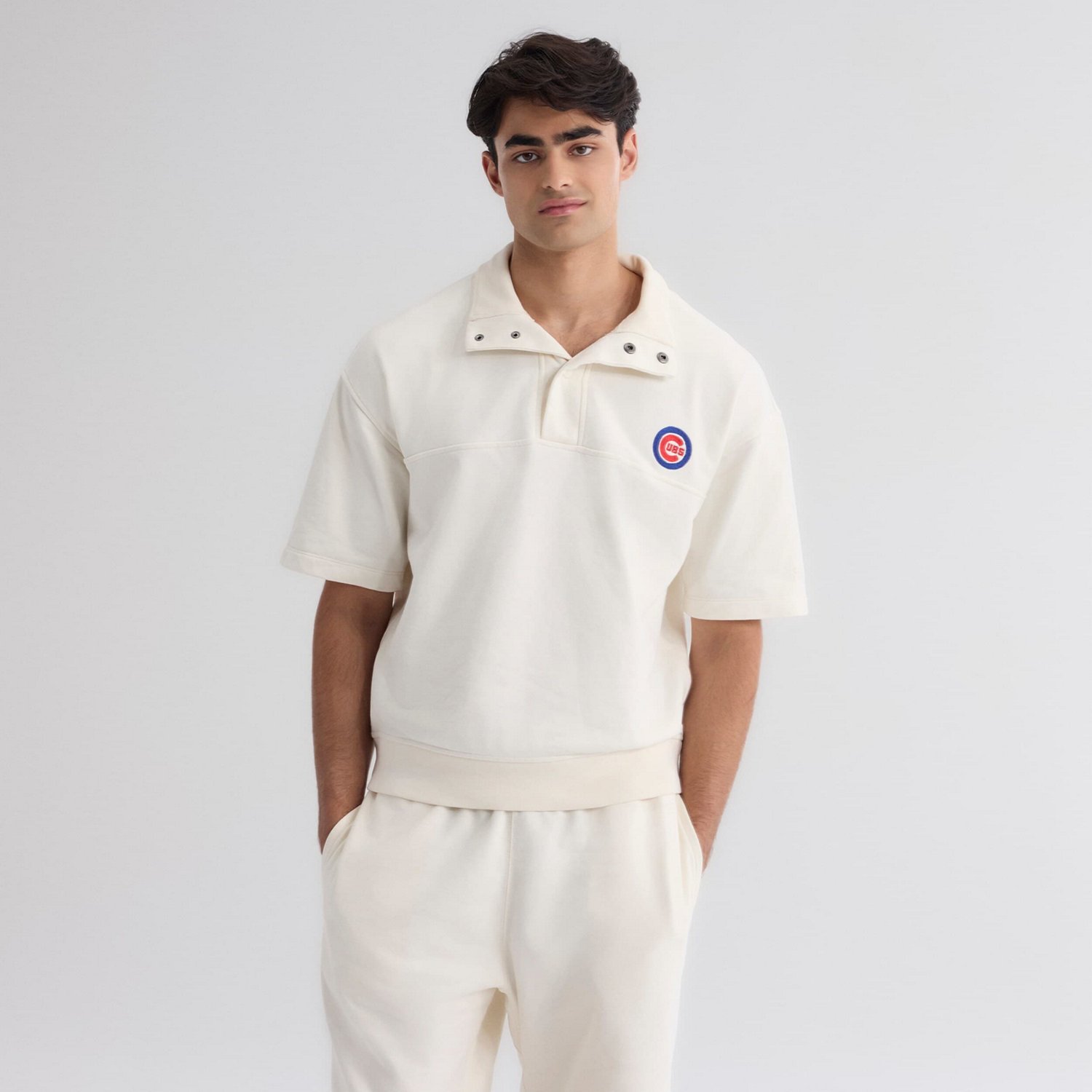 Fanatics Chicago Cubs Iconic Short Sleeve Mock Neck Pullover