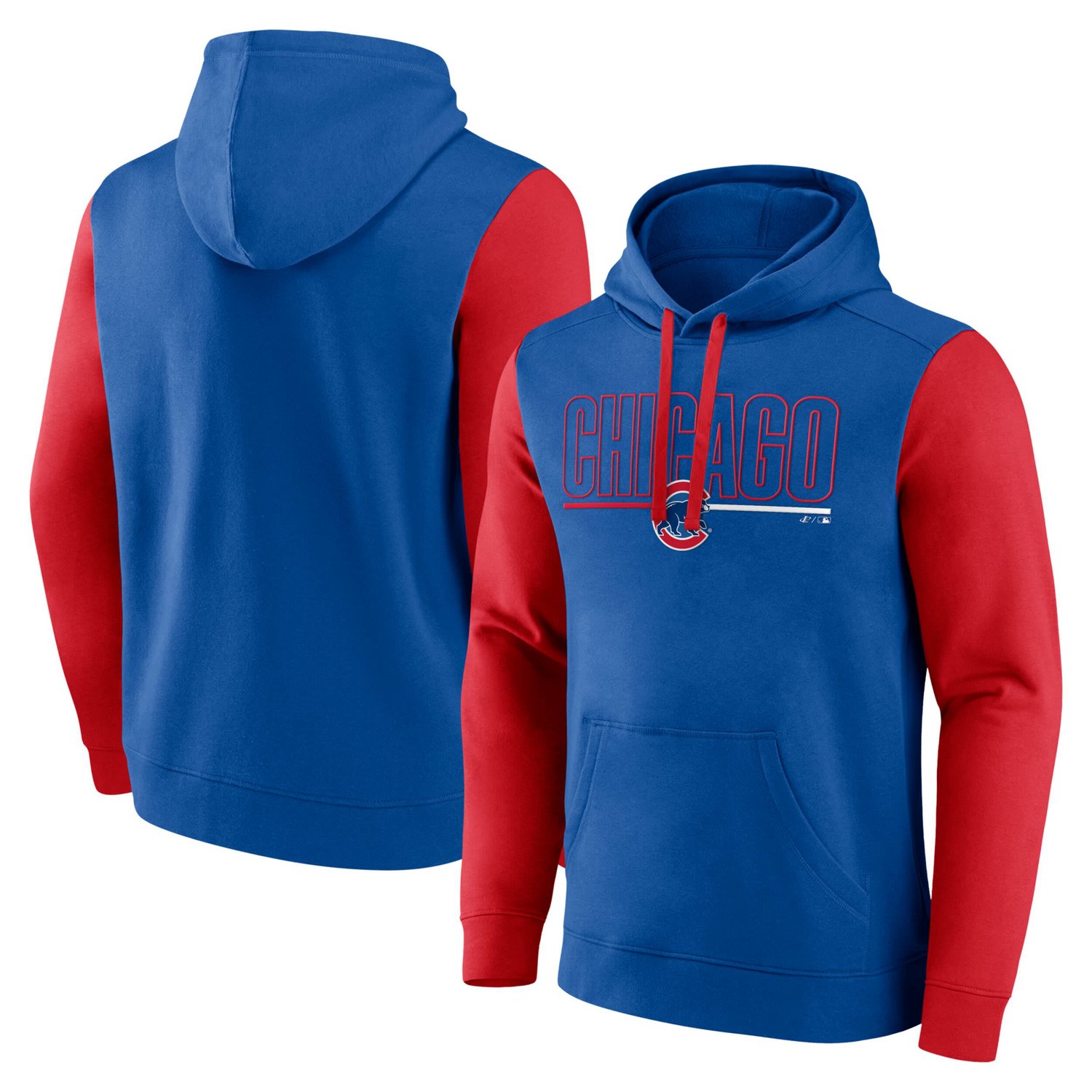 Fanatics Chicago Cubs Outline Fleece Pullover Hoodie