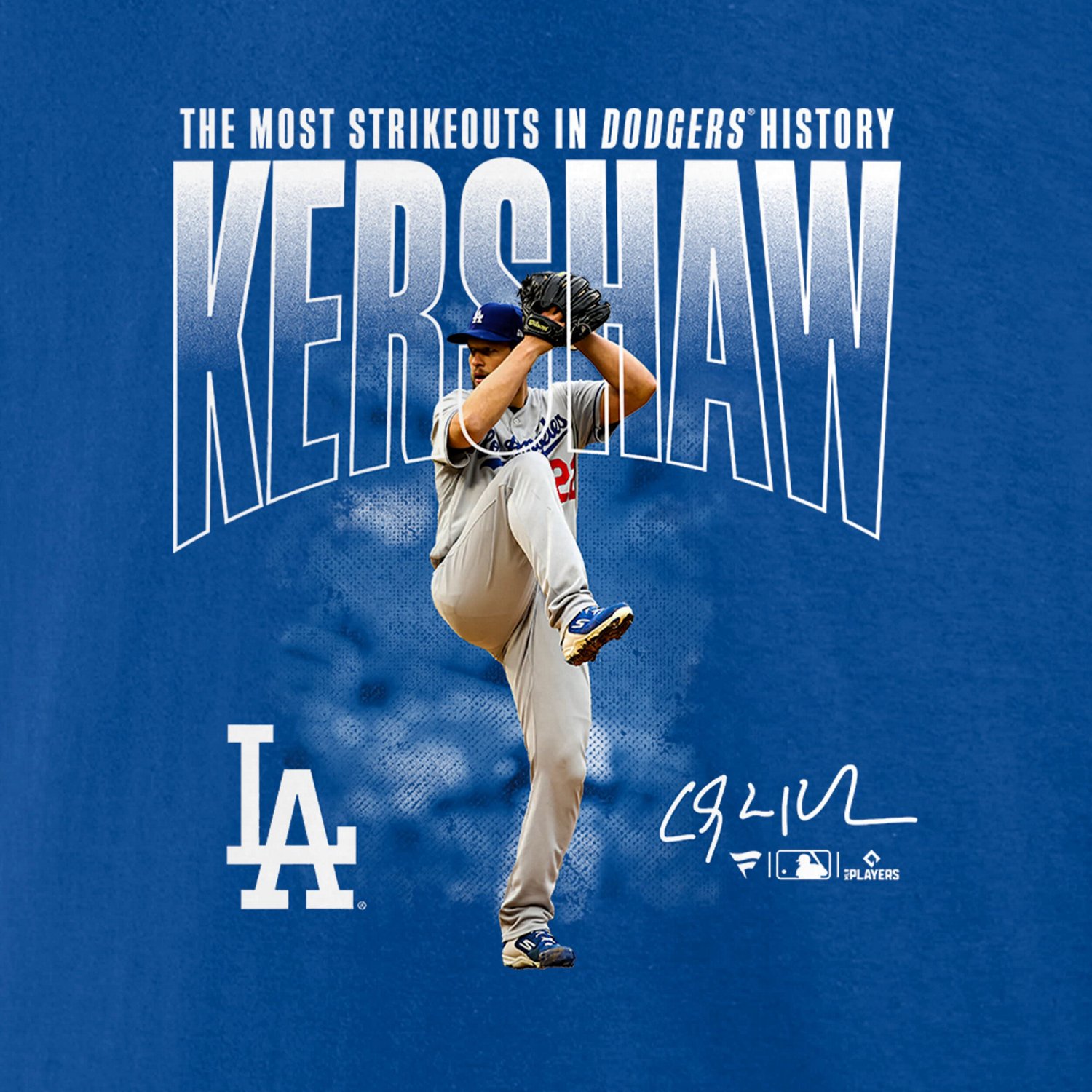 Fanatics Clayton Kershaw Los Angeles Dodgers Most Strikeouts T-Shirt - view number 4