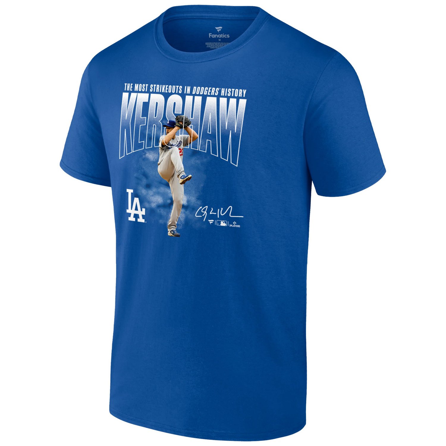 Fanatics Clayton Kershaw Los Angeles Dodgers Most Strikeouts T-Shirt - view number 2