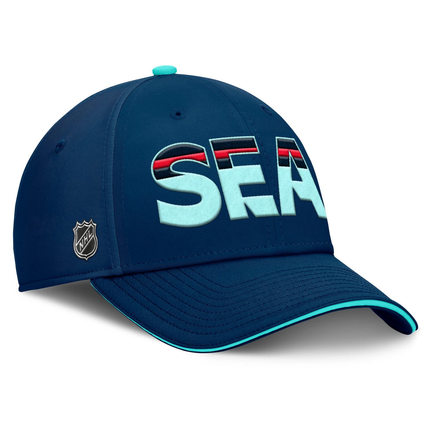 Fanatics Deep Sea Light Seattle Kraken Authentic Pro Rink Team Code Flex Hat - view number 3