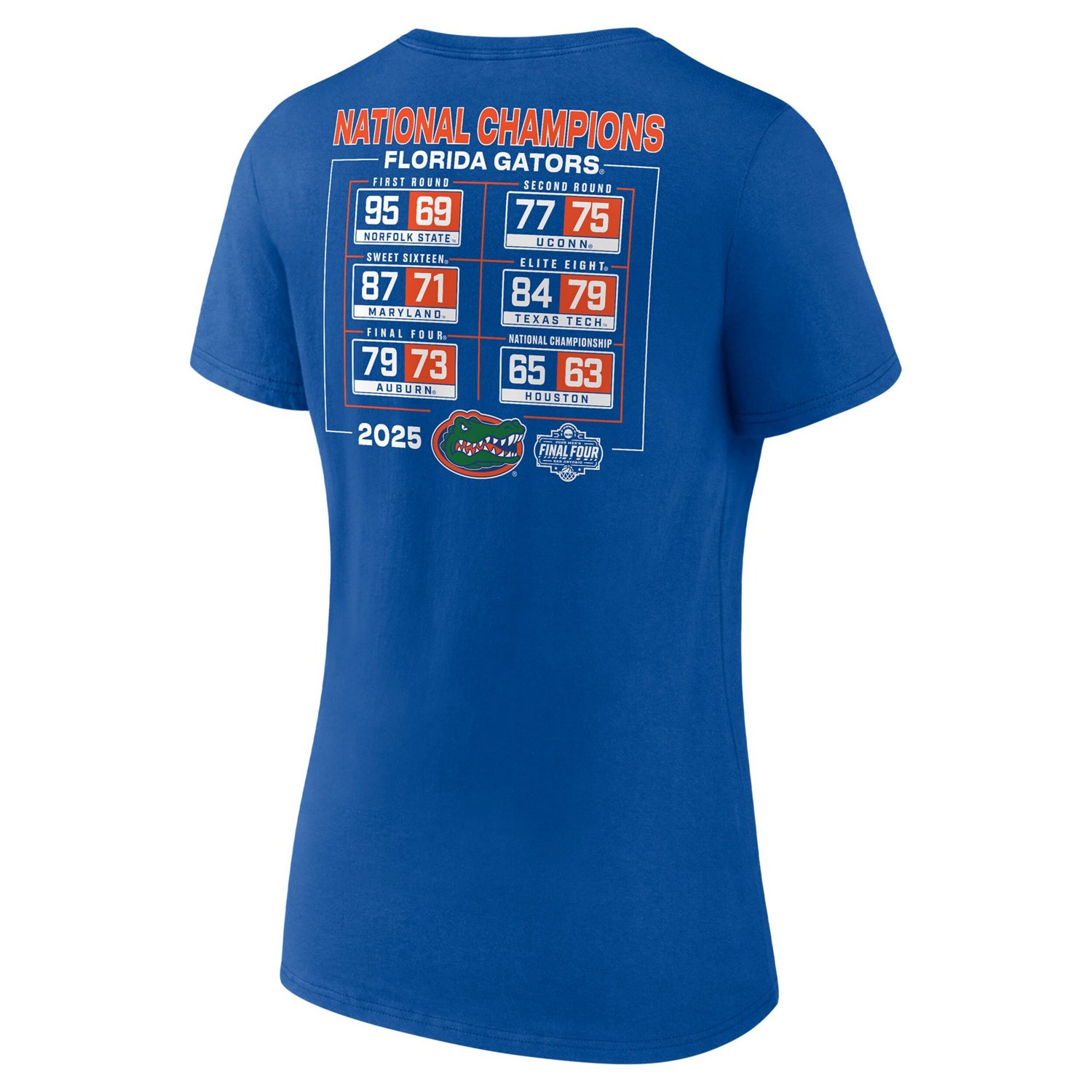 Fanatics Florida Gators 2025 NCAA Men's Basketball National Champions Schedule V-Neck T-Shirt - view number 3