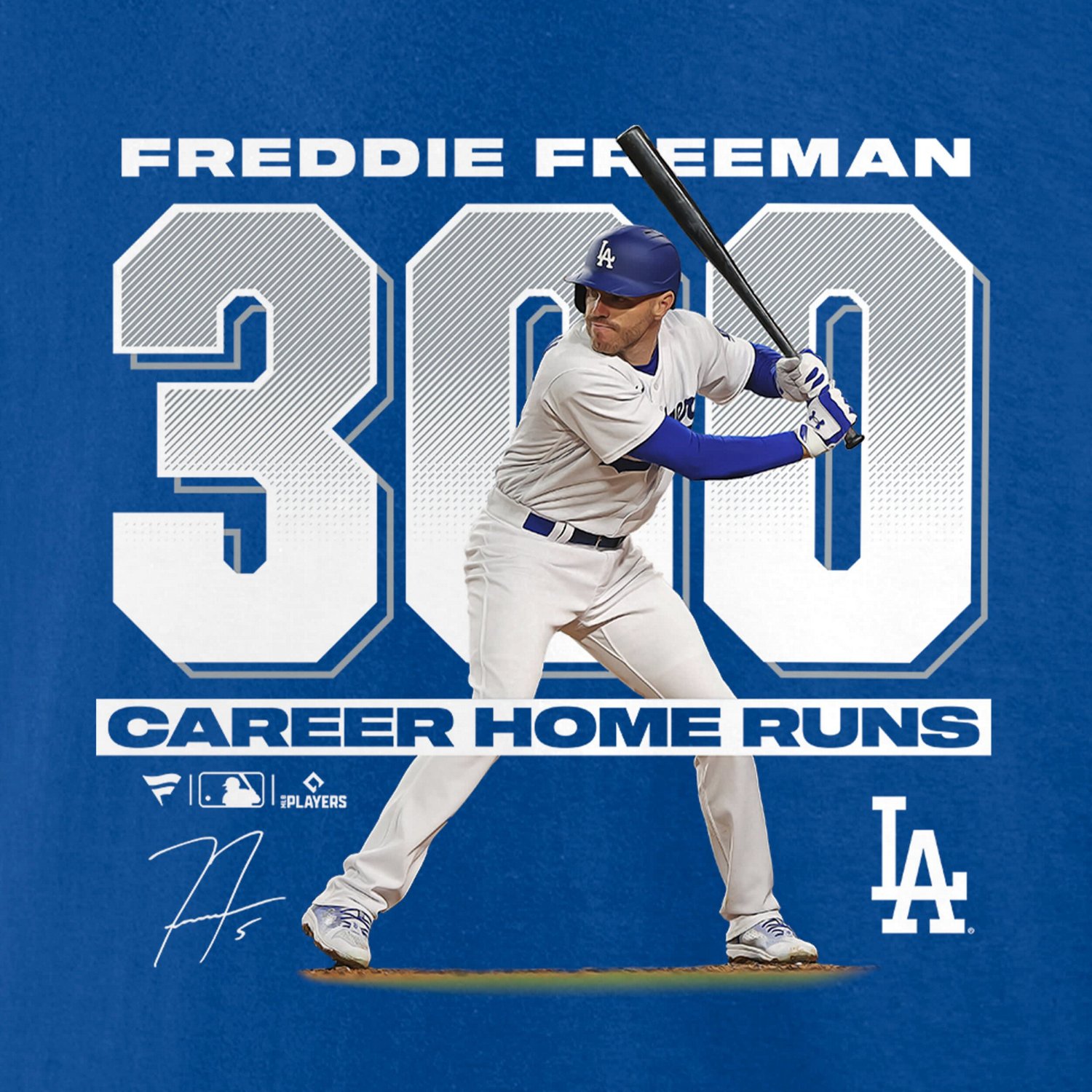 Fanatics Freddie Freeman Los Angeles Dodgers 300 Career Home Runs T-Shirt - view number 4