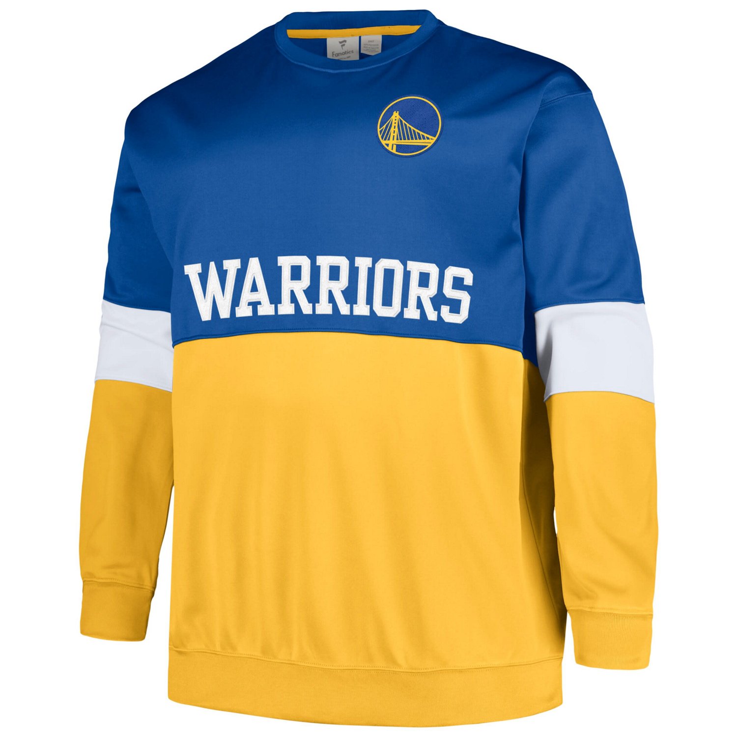 Fanatics /Gold Golden State Warriors Big  Tall Split Pullover Sweatshirt                                                         - view number 2
