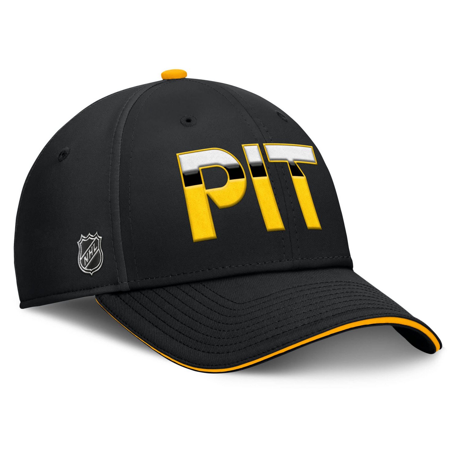 Fanatics Gold Pittsburgh Penguins Authentic Pro Rink Team Code Flex Hat