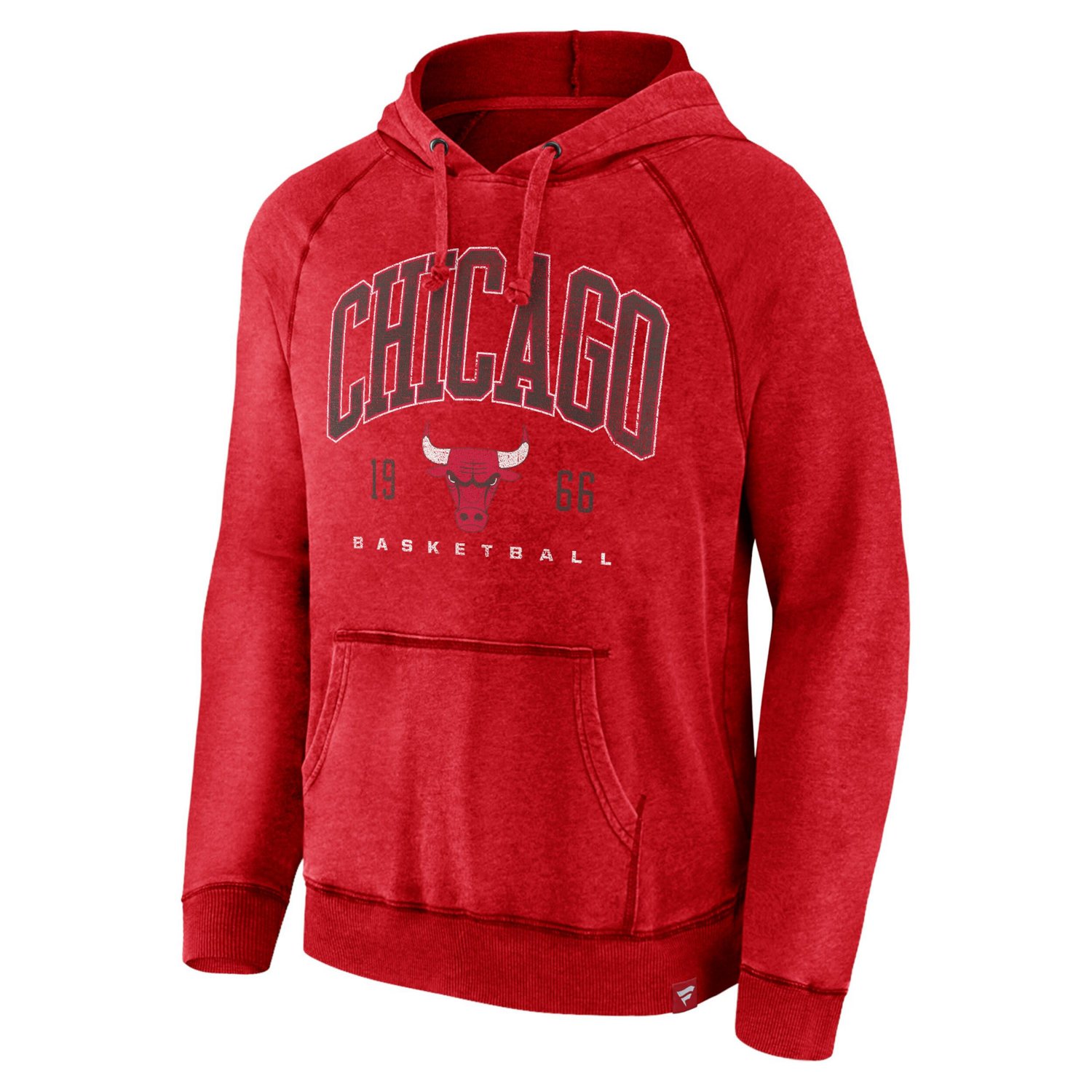 Fanatics Heather Chicago Bulls Foul Trouble Snow Wash Raglan Pullover Hoodie
