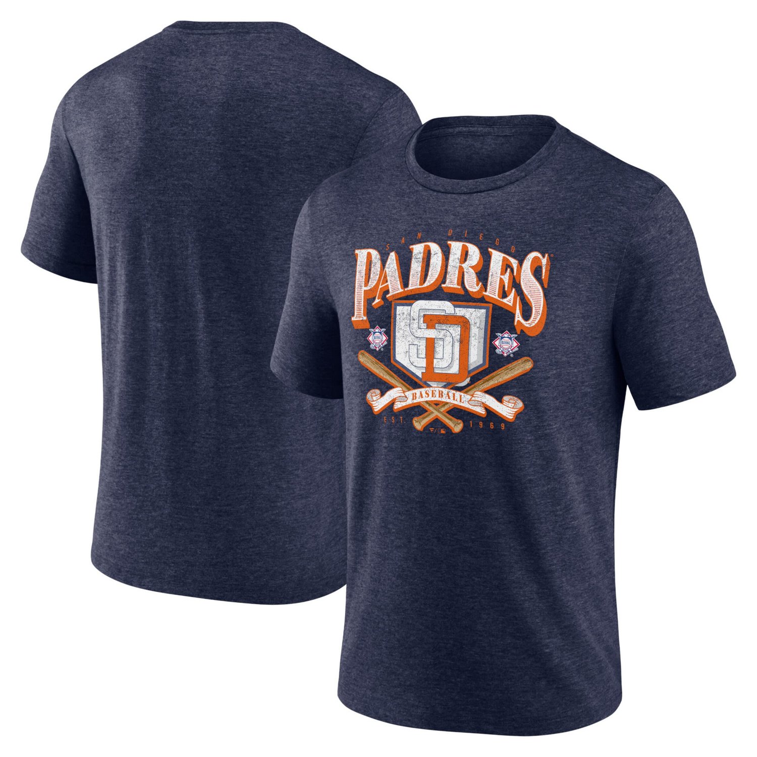Fanatics Heather San Diego Padres Home Team Tri-Blend T-Shirt