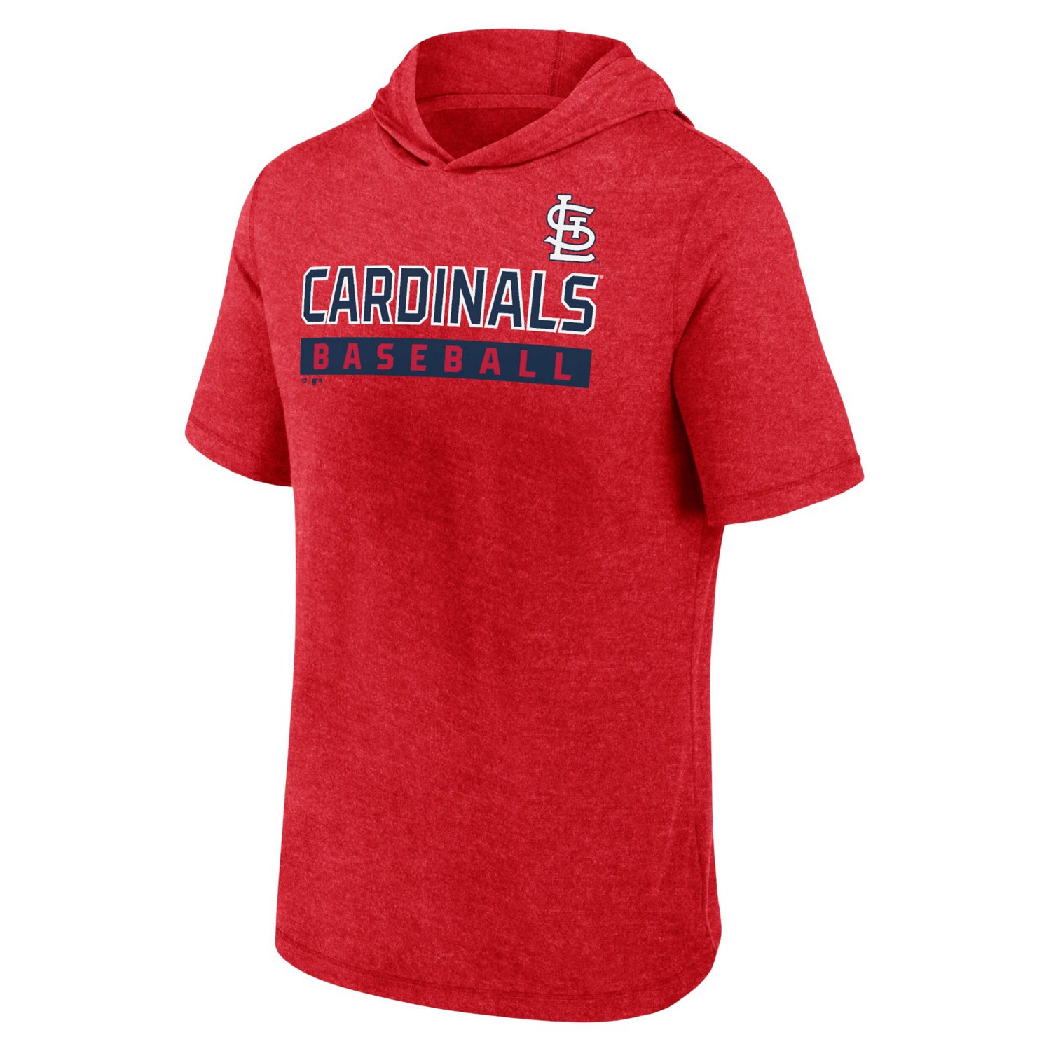 Fanatics Heather St Louis Cardinals Push Short Sleeve Pullover Hoodie