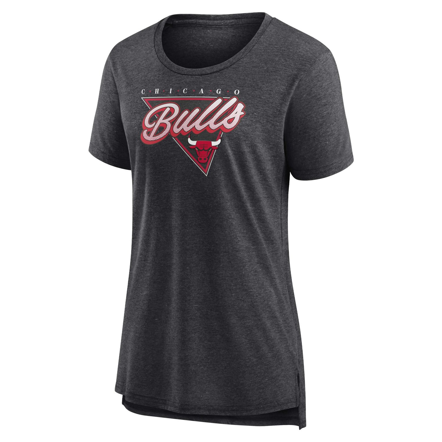 Fanatics Heathered Charcoal Chicago Bulls True Classics Tri-Blend T-Shirt                                                        - view number 2