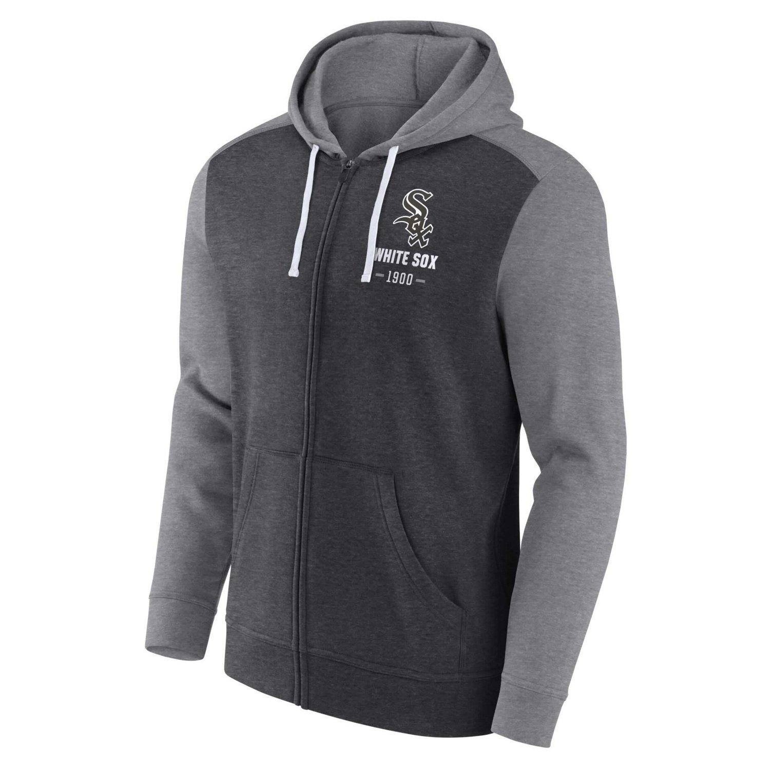Fanatics Heathered Charcoal/Heathered Gray Chicago Sox Blown Away Full-Zip Hoodie - view number 2