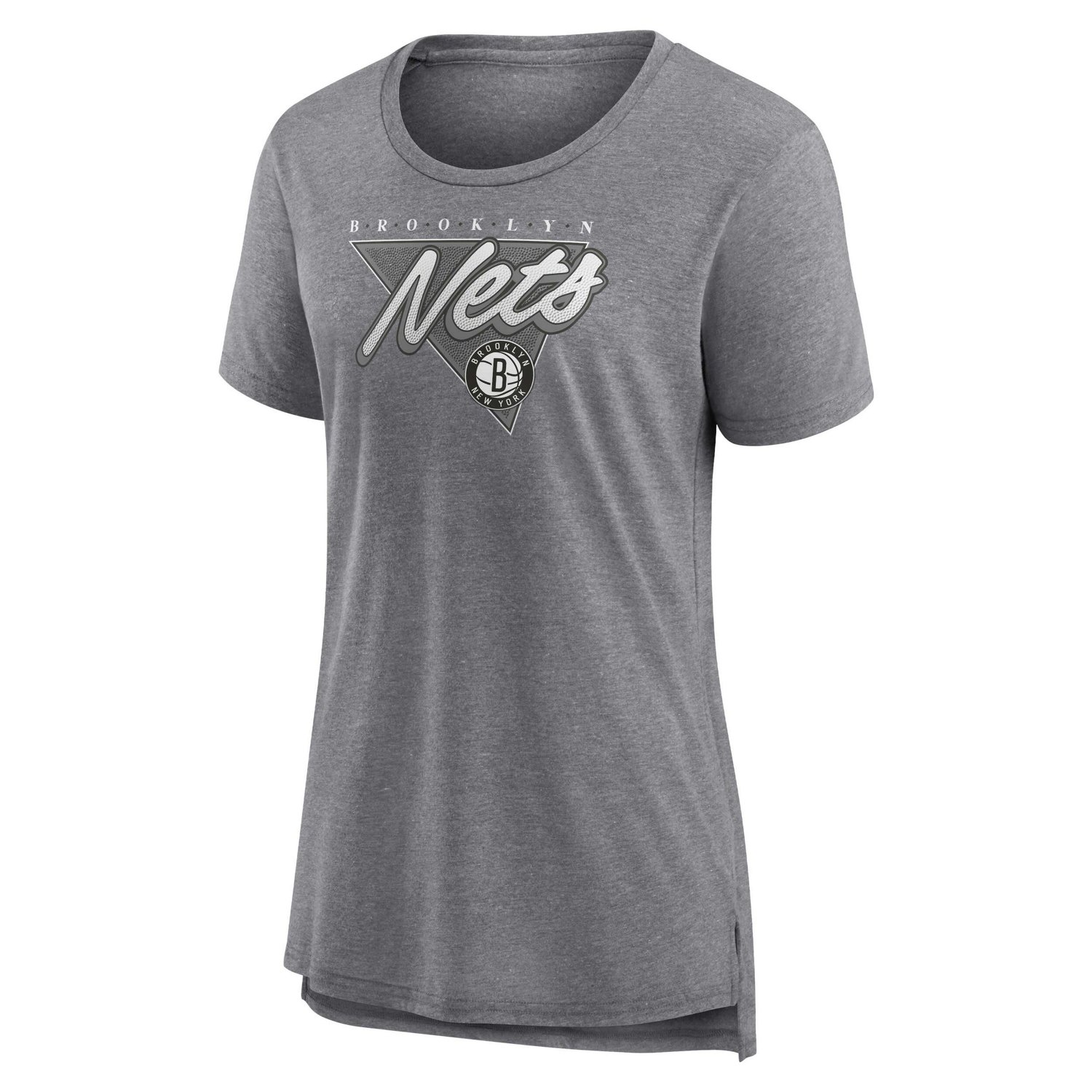 Fanatics Heathered Gray Brooklyn Nets True Classics Tri-Blend T-Shirt                                                            - view number 2